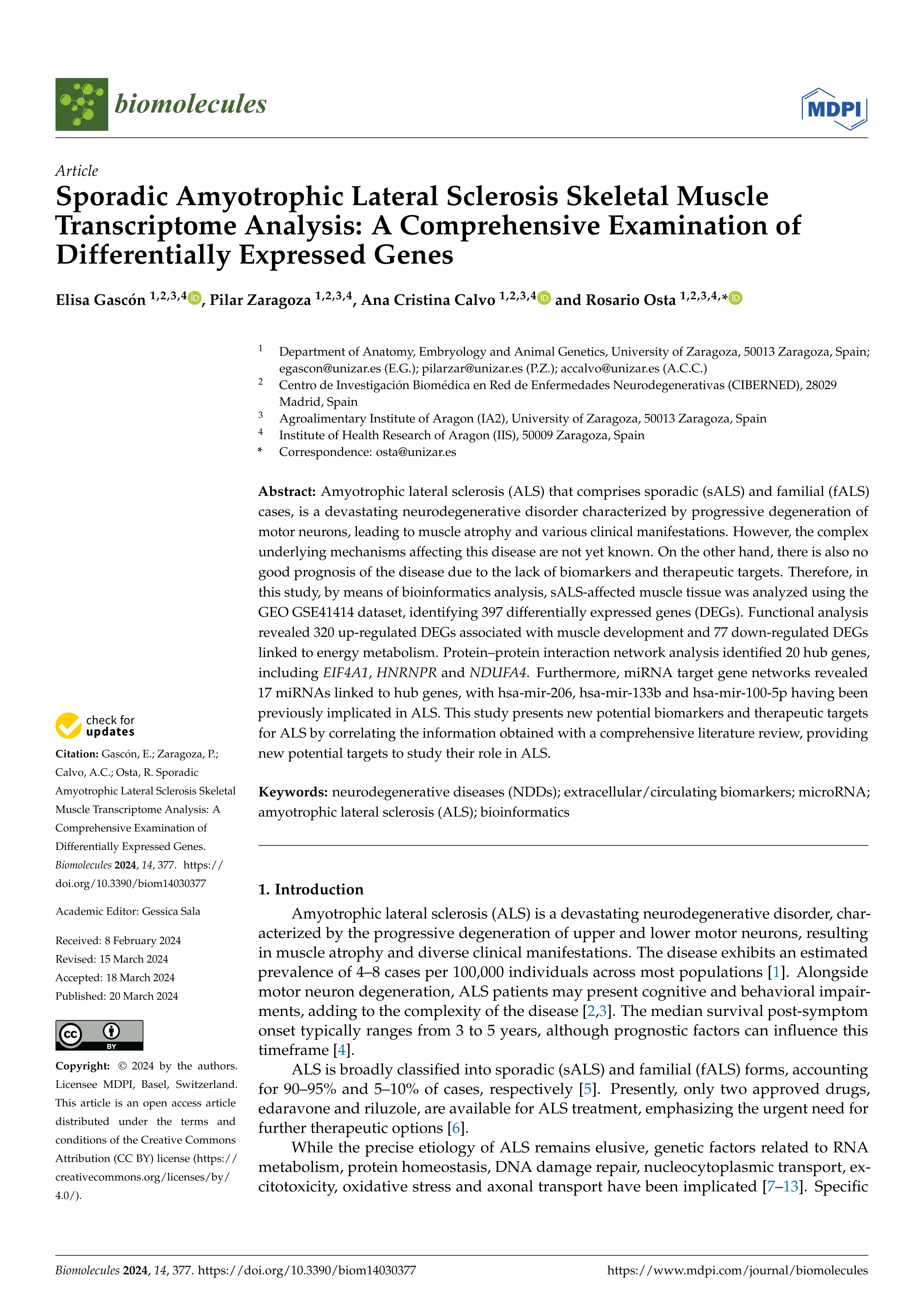 Sporadic amyotrophic lateral sclerosis skeletal muscle transcriptome analysis: a comprehensive examination of differentially expressed genes