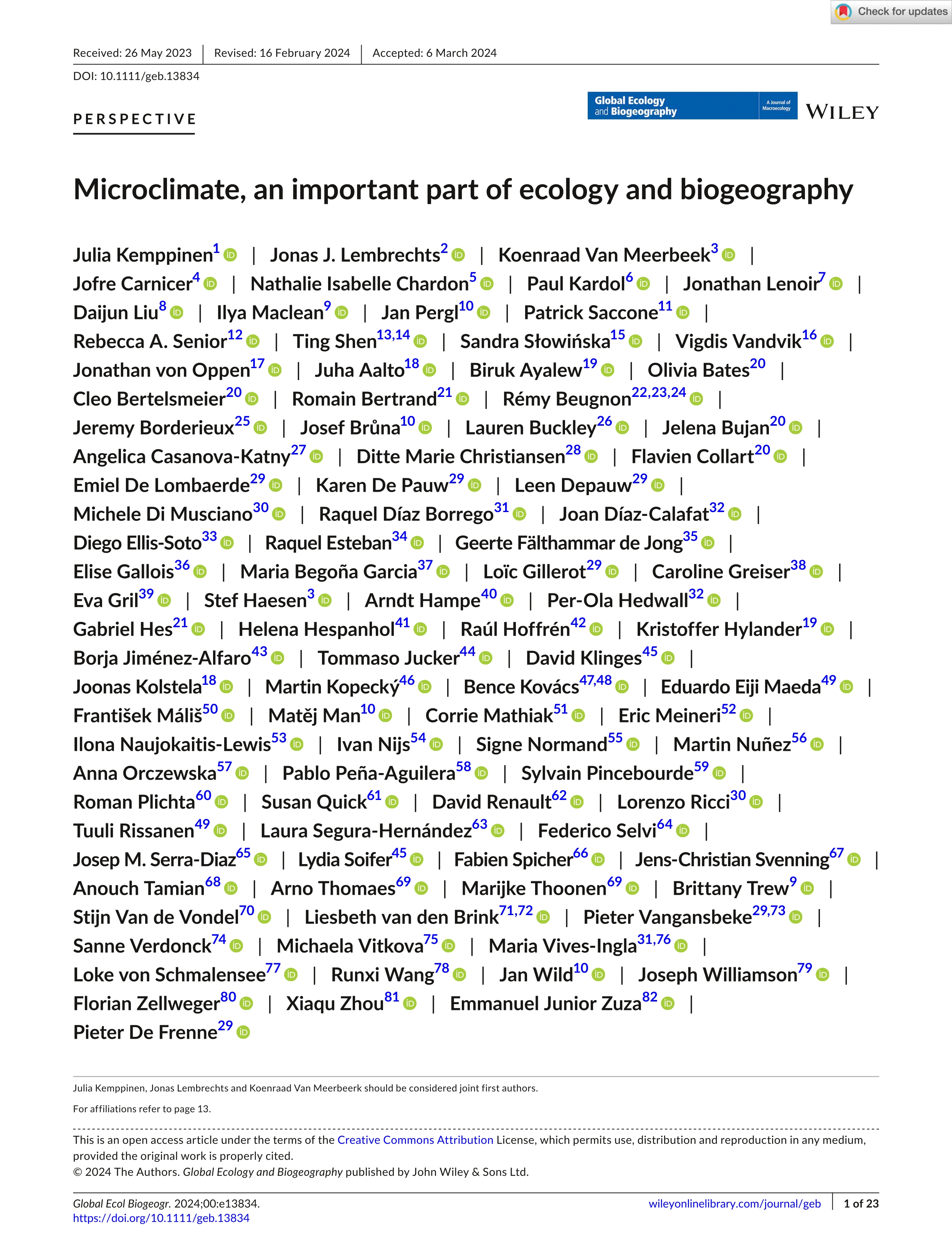 Microclimate, an important part of ecology and biogeography