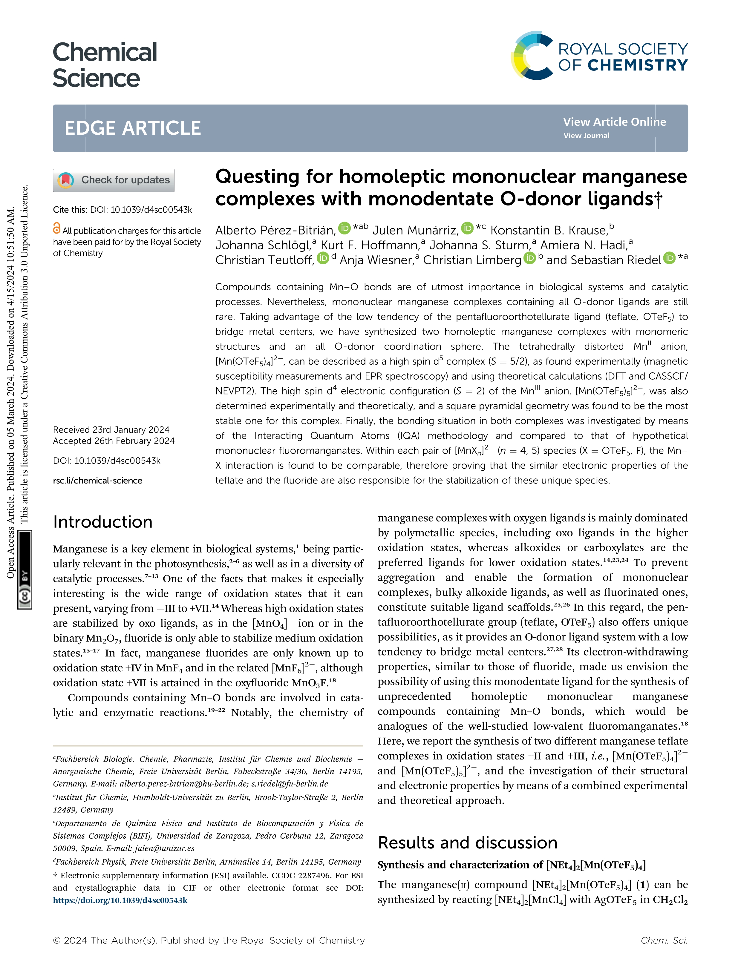 Questing for homoleptic mononuclear manganese complexes with monodentate O-donor ligands