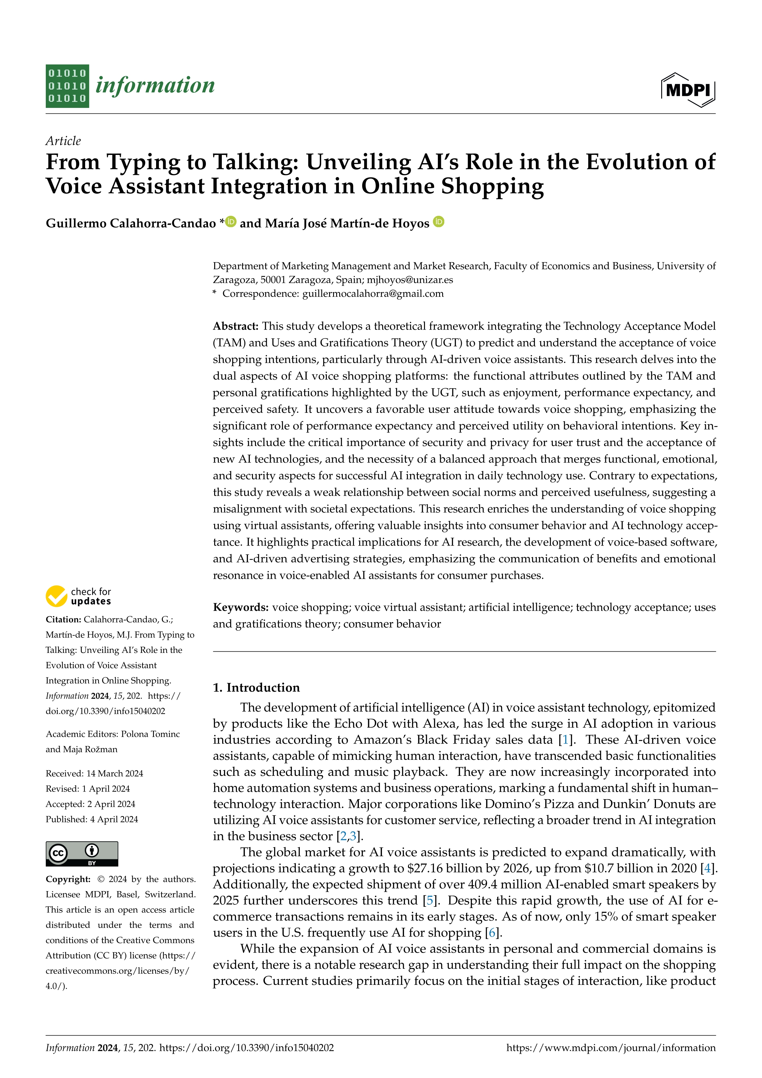 From Typing to Talking: Unveiling AI’s Role in the Evolution of Voice Assistant Integration in Online Shopping