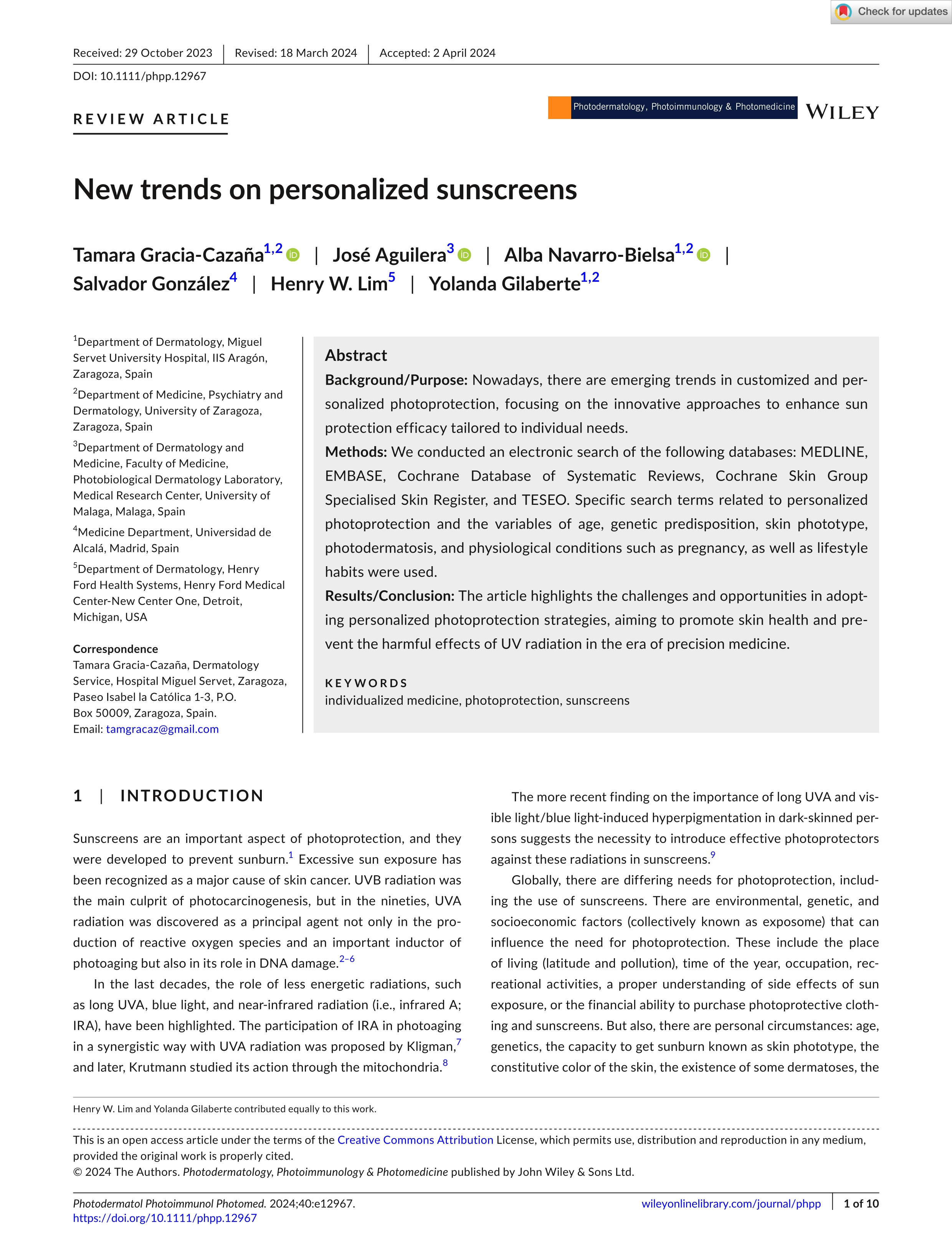 New trends on personalized sunscreens