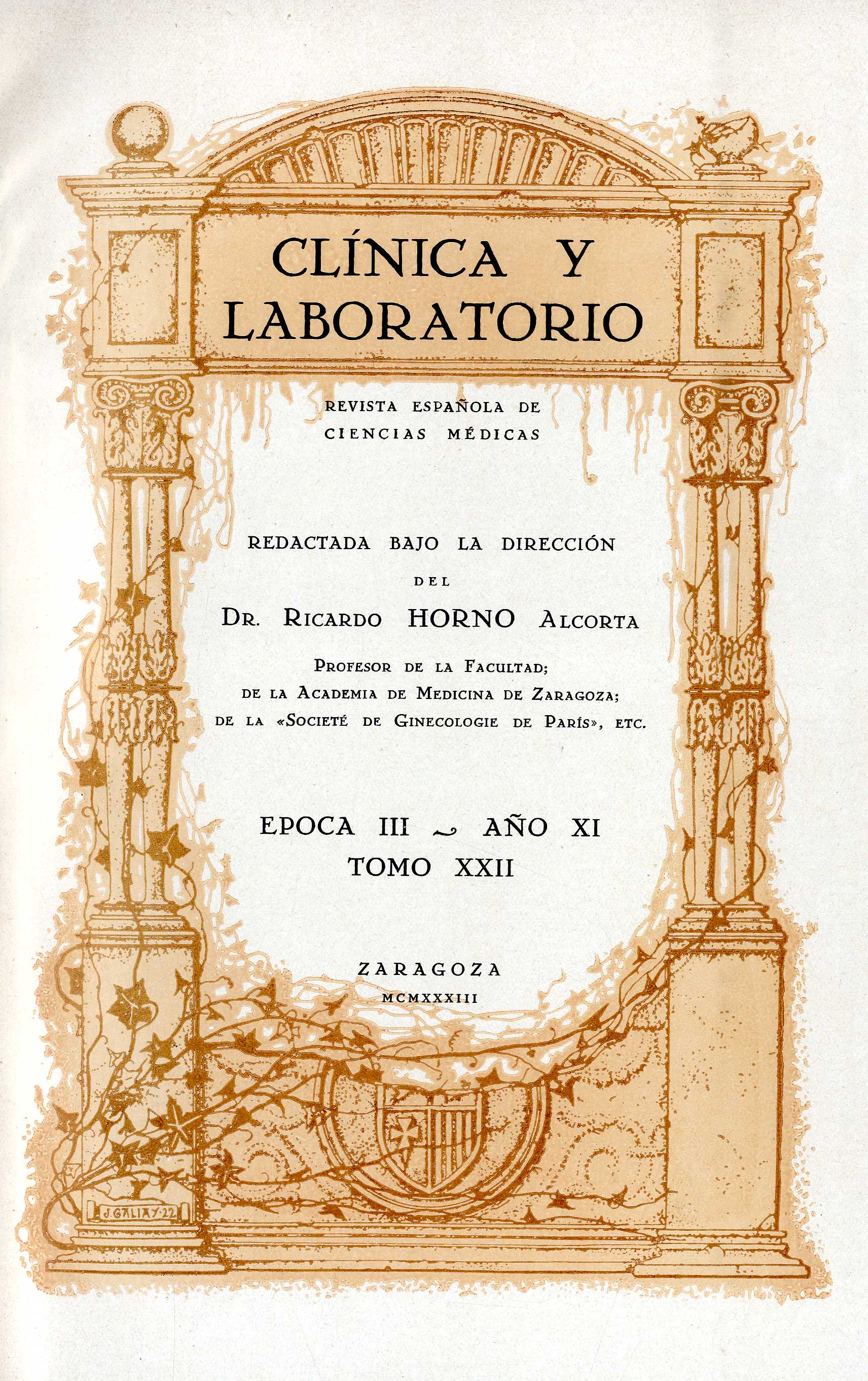 Clínica y laboratorio, 3ª época, v. 22-23, 22-23 (1933)