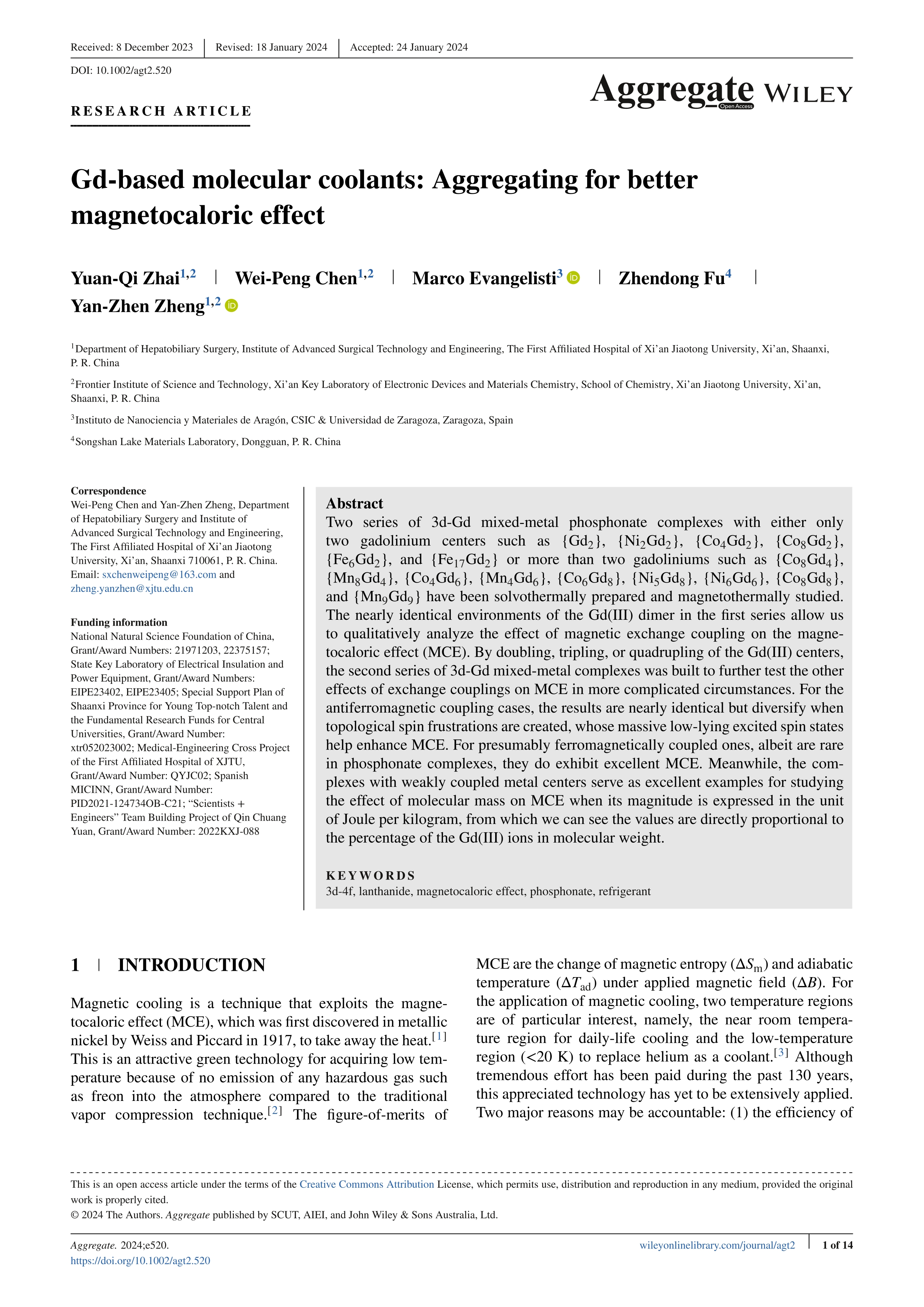 Gd-based molecular coolants: Aggregating for better magnetocaloric effect