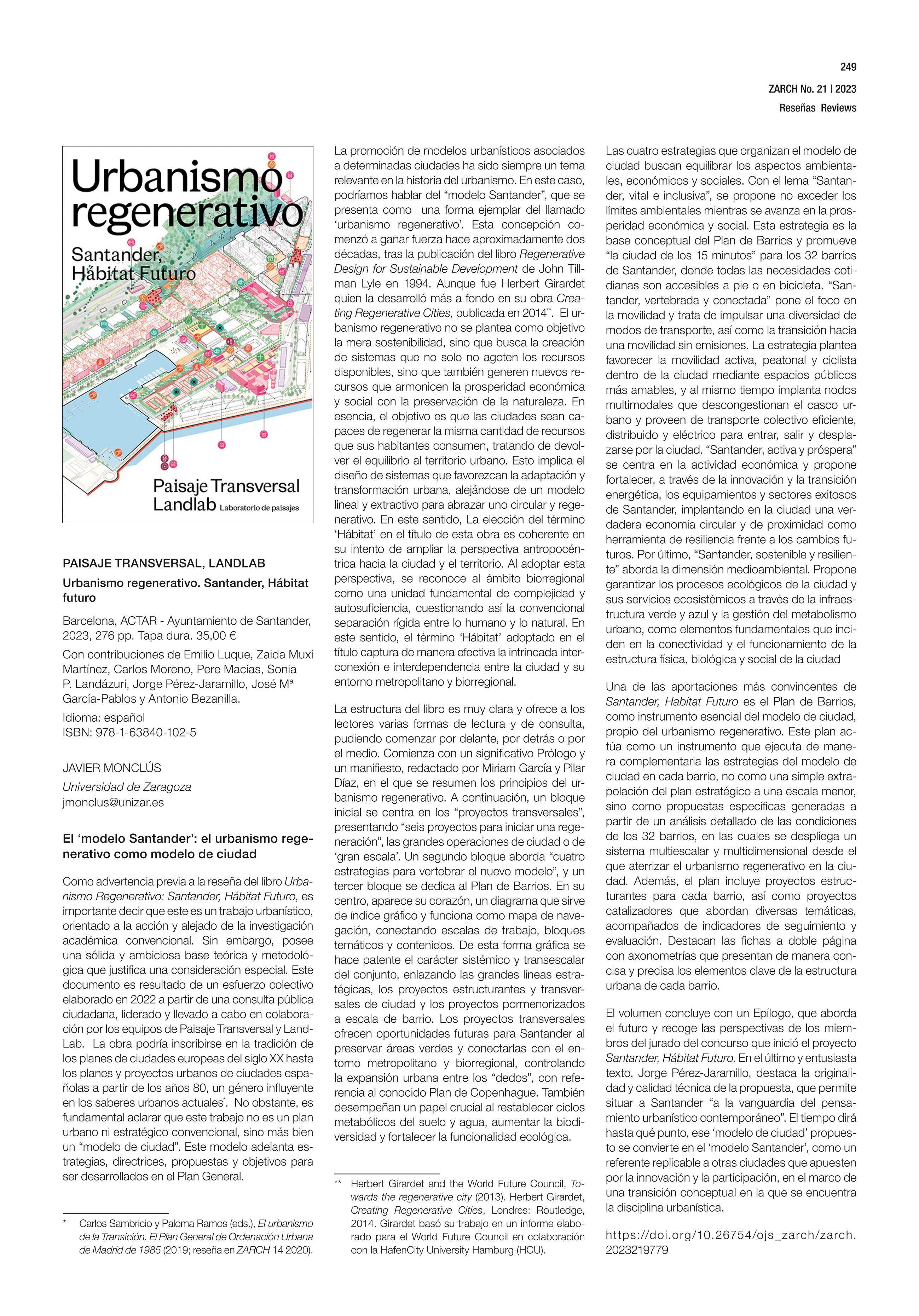 Paisaje Transversal, LANDLAB. Urbanismo regenerativo. Santander, Hábitat Futuro