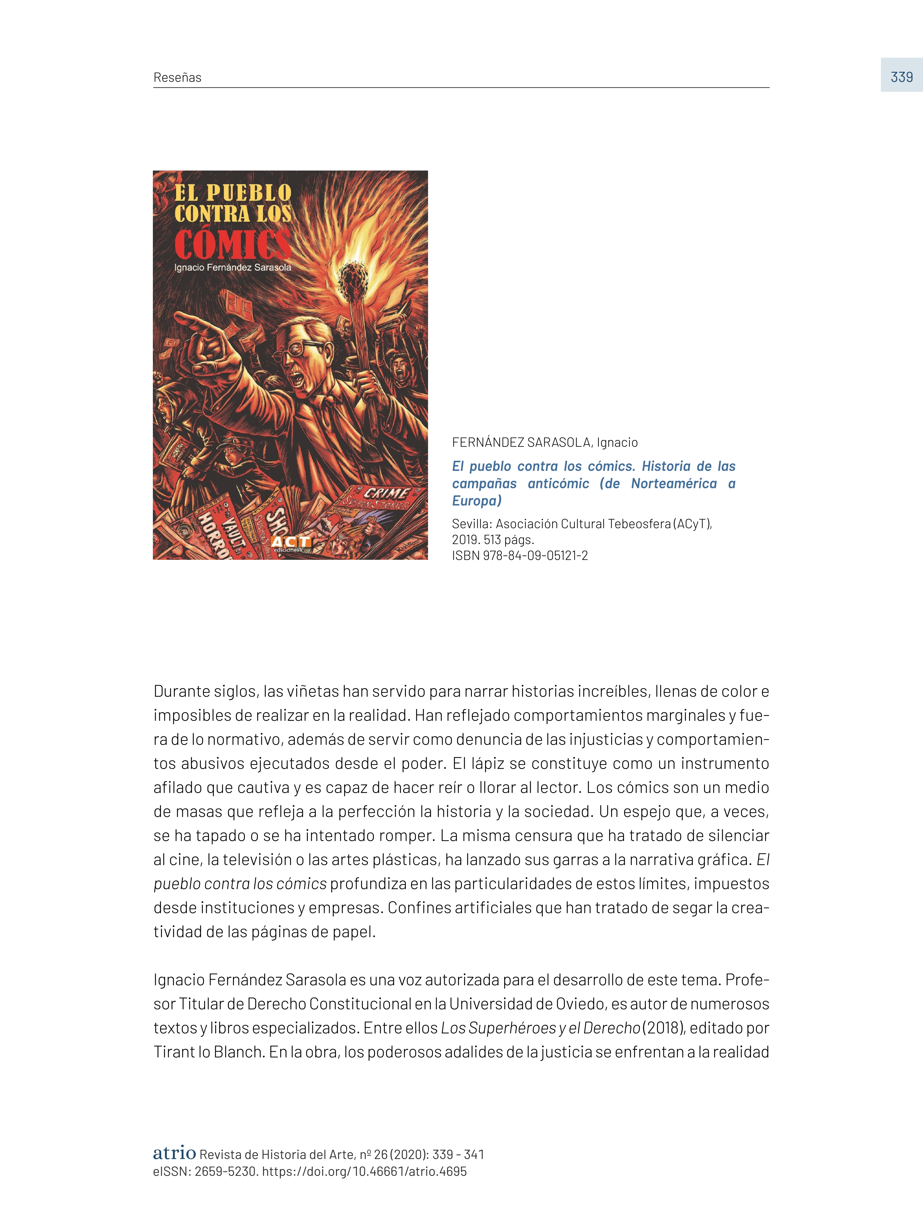 Fernández Sarasola, Ignacio. El pueblo contra los cómics. Historia de las campañas anticómic (de Norteamérica a Europa)