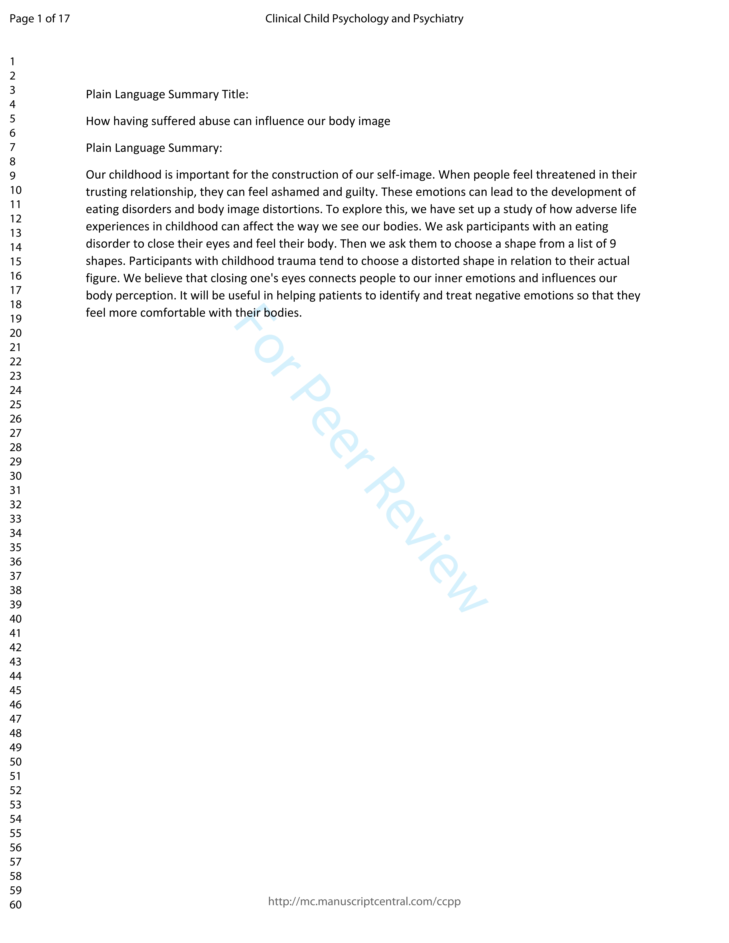 “Age of traumatic experience as a predictor of distorted body image in patients with eating disorders”