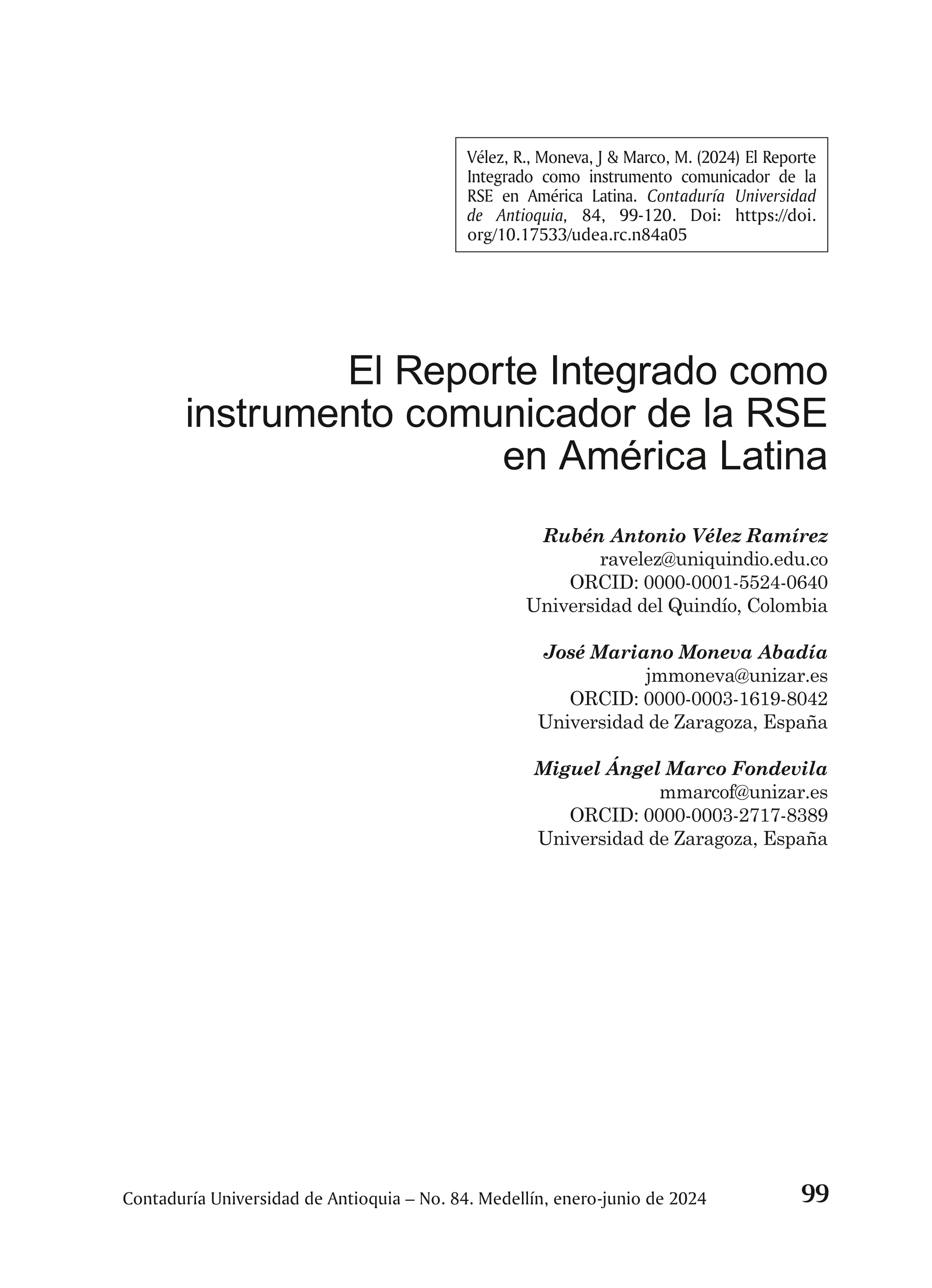 El Reporte Integrado como instrumento comunicador de la RSE en América Latina