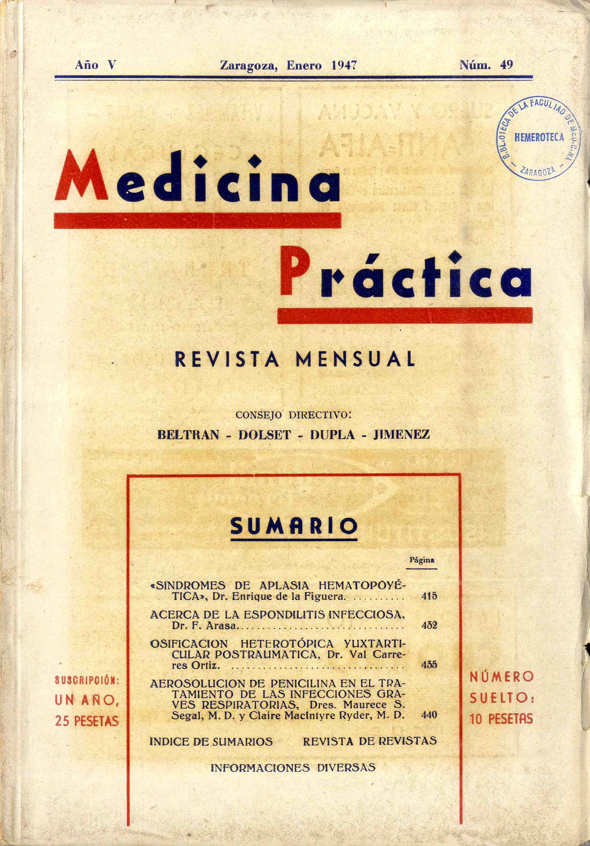 Medicina práctica, Año 5, 5 (1947)