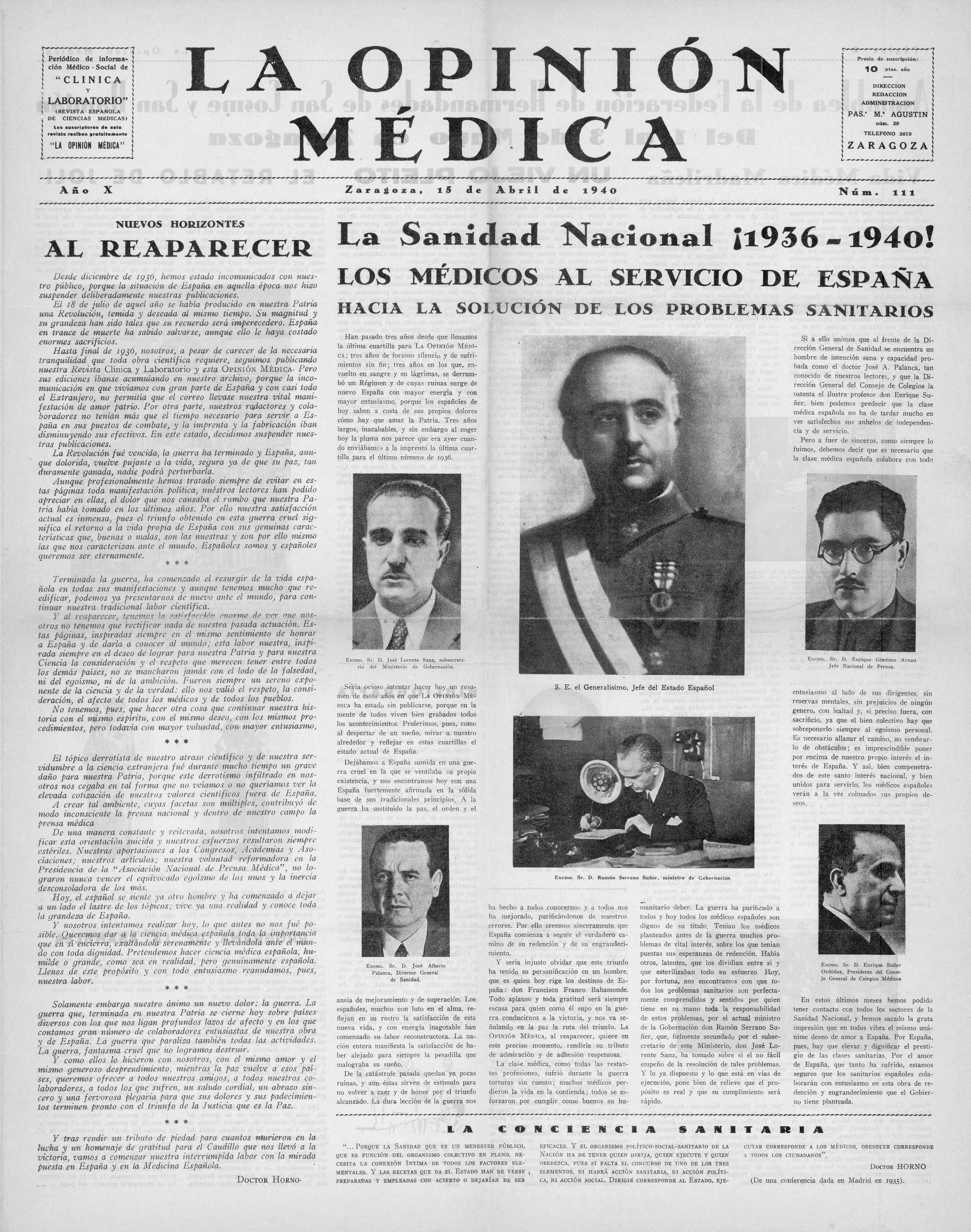 La Opinión médica, Año 10, 10 (1940)