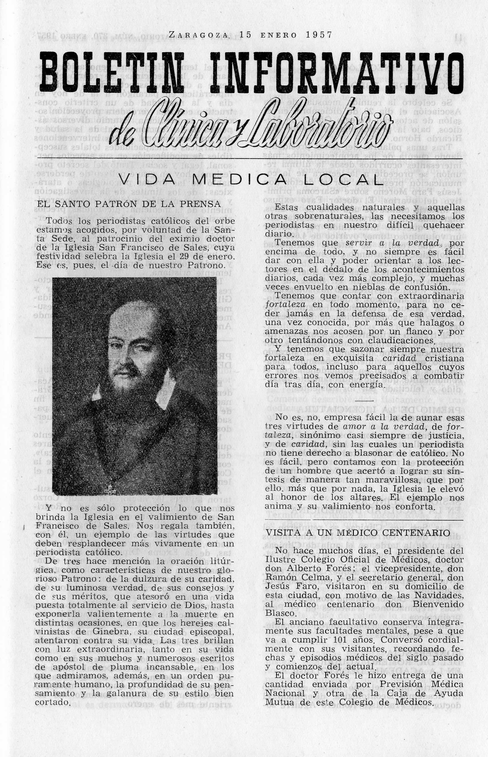 Boletín informativo de Clínica y laboratorio, Año 1957,  (1957)