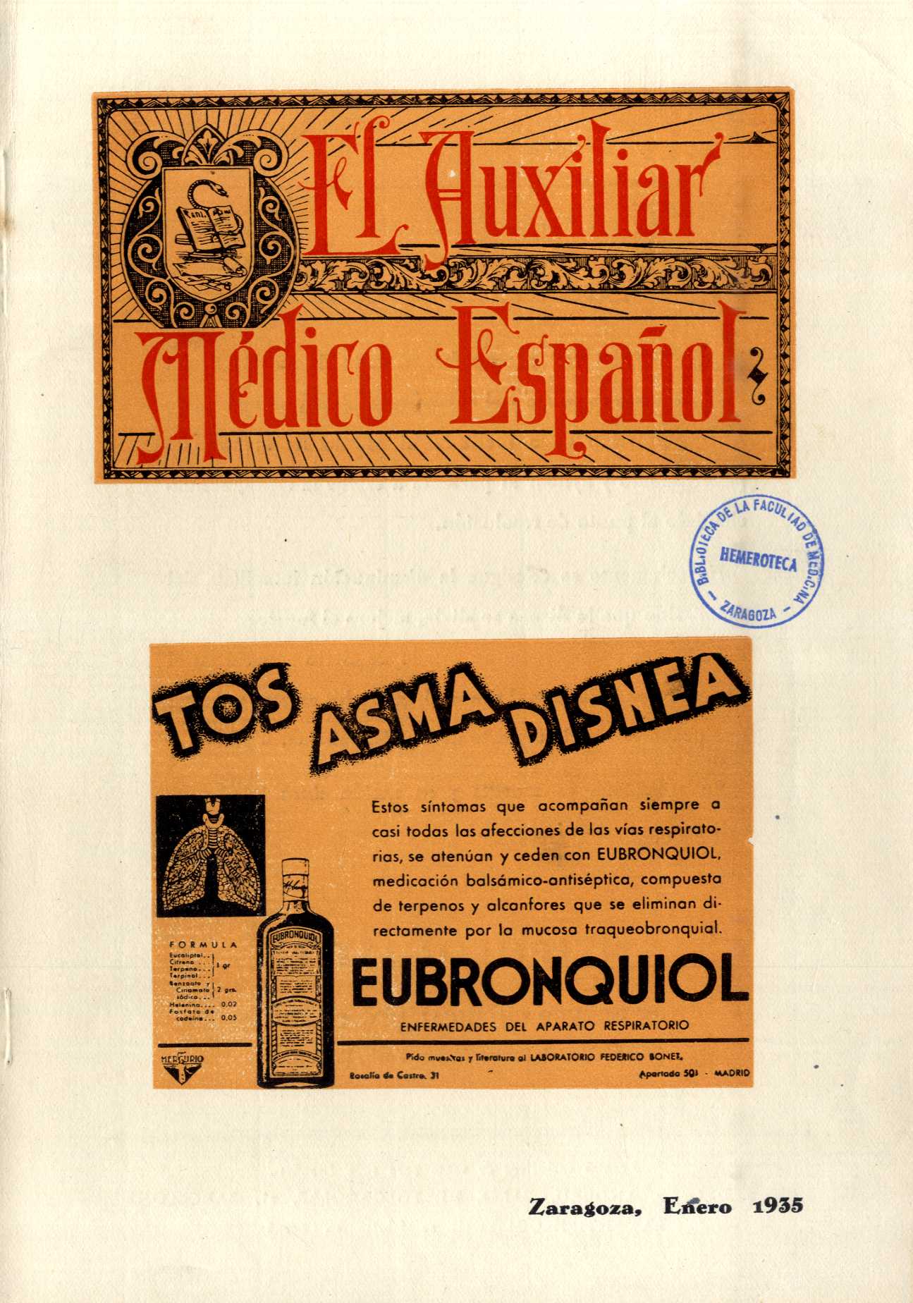 El Auxiliar Médico Español, Año 4, 4 (1935)