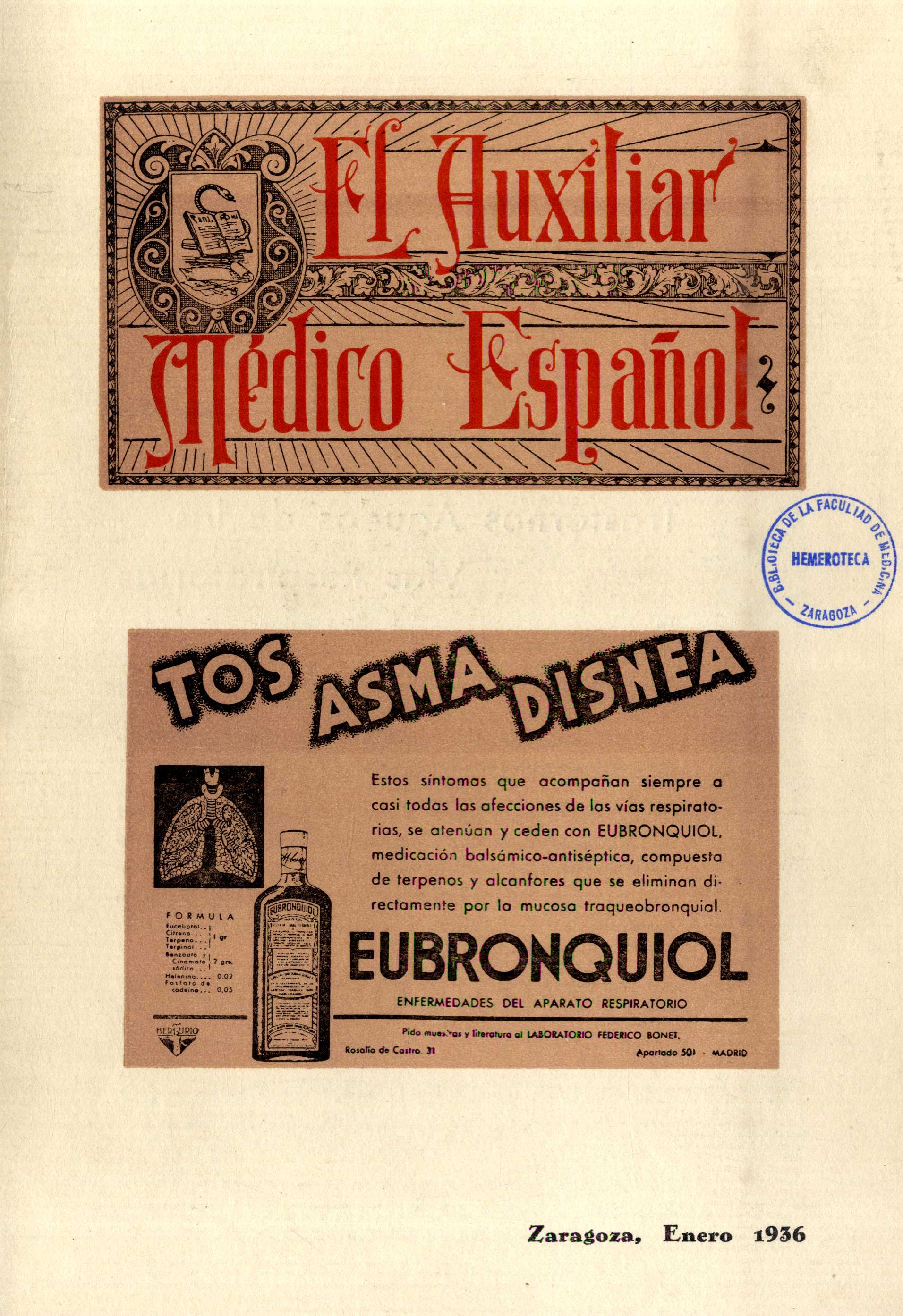 El Auxiliar Médico Español, Año 5, 5 (1936)