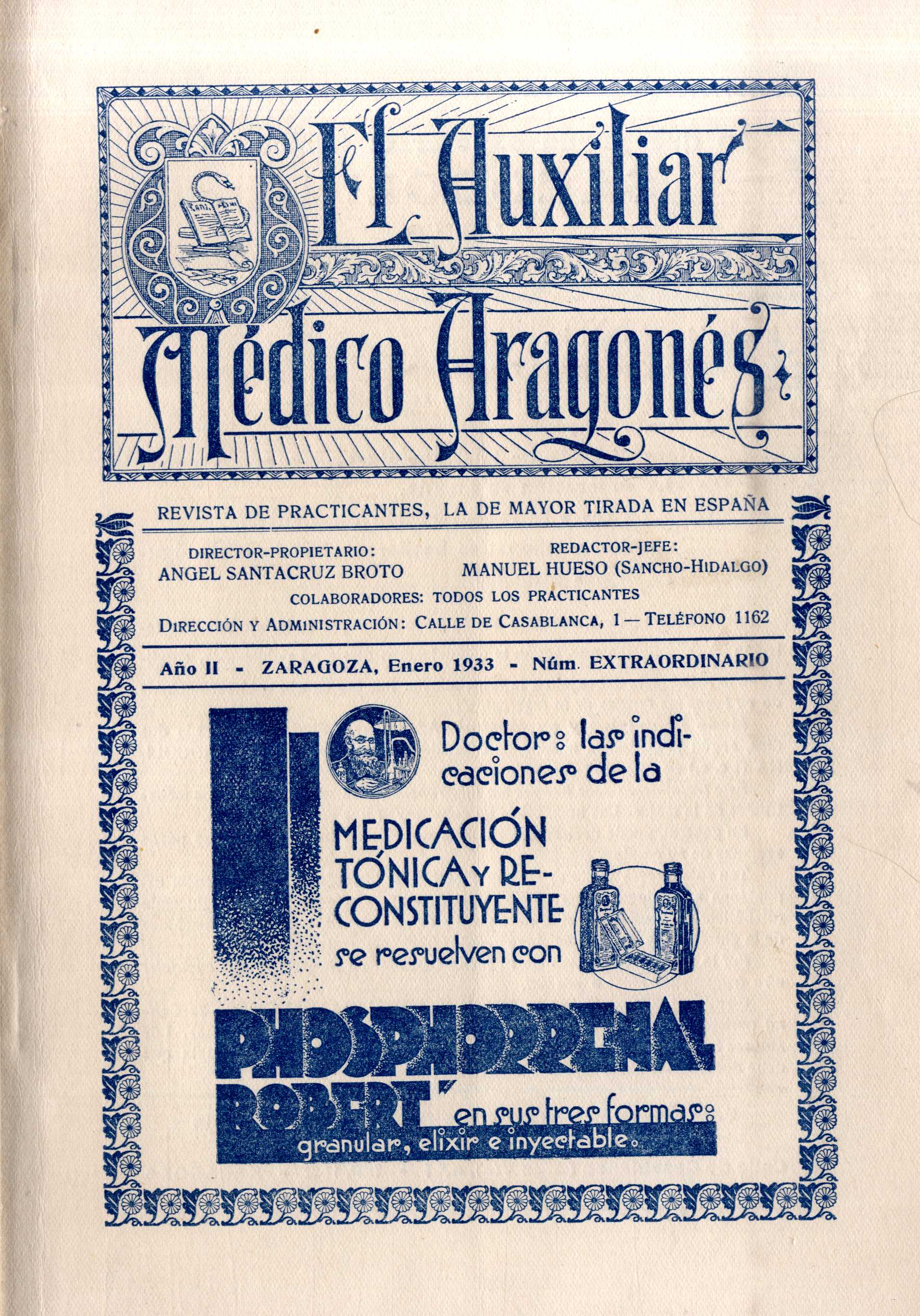 El Auxiliar Médico Aragonés, Año 2, 2 (1933)