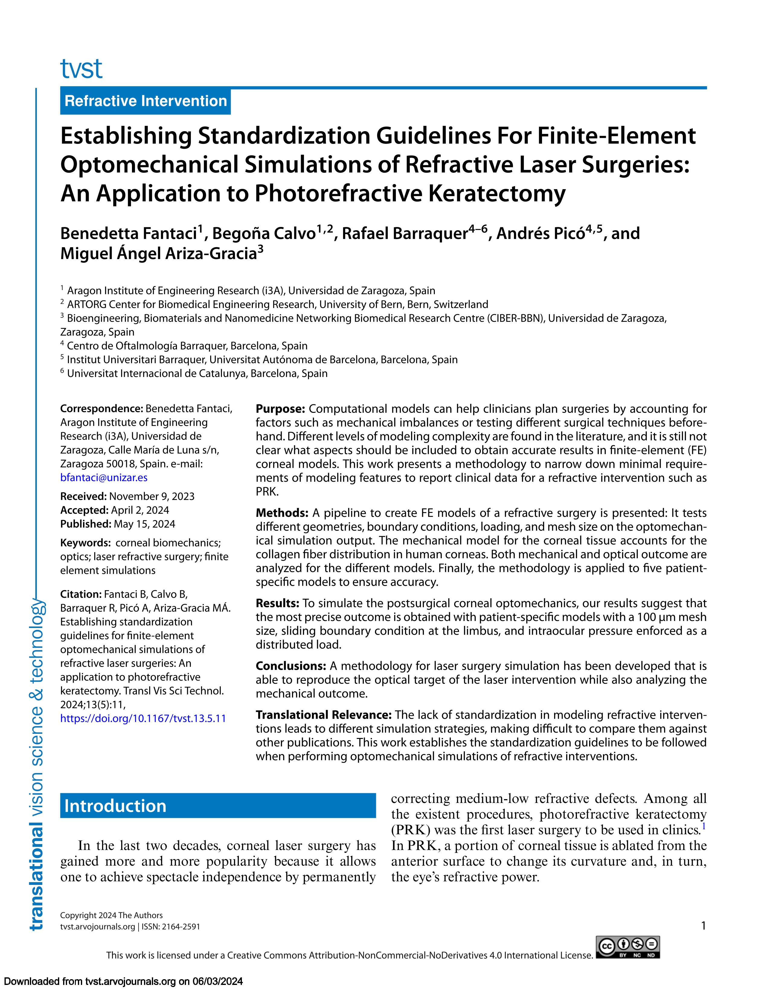 Establishing standardization guidelines for finite-element optomechanical simulations of refractive laser surgeries: An application to photorefractive keratectomy