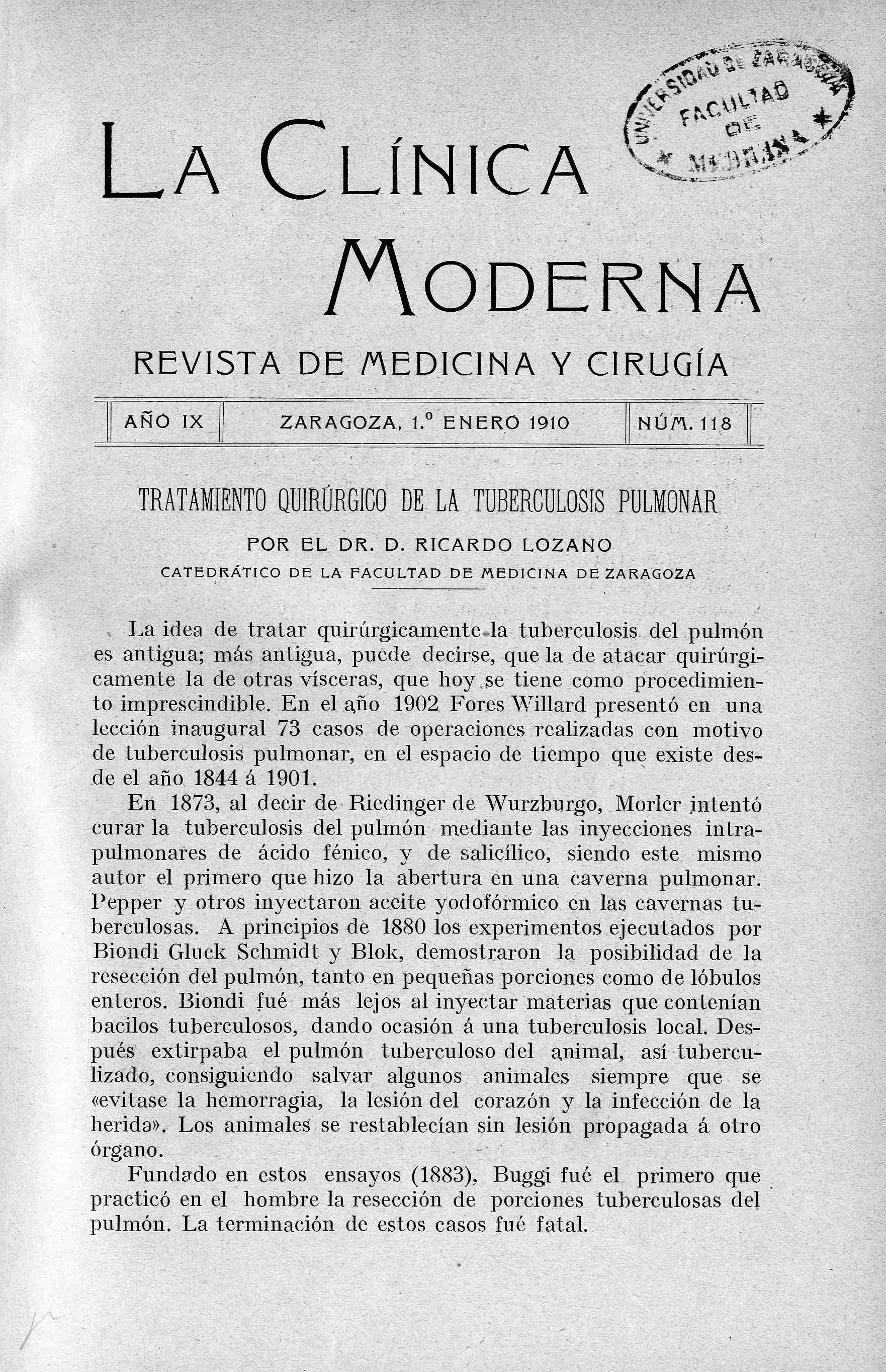 La Clínica Moderna, IX (1910)