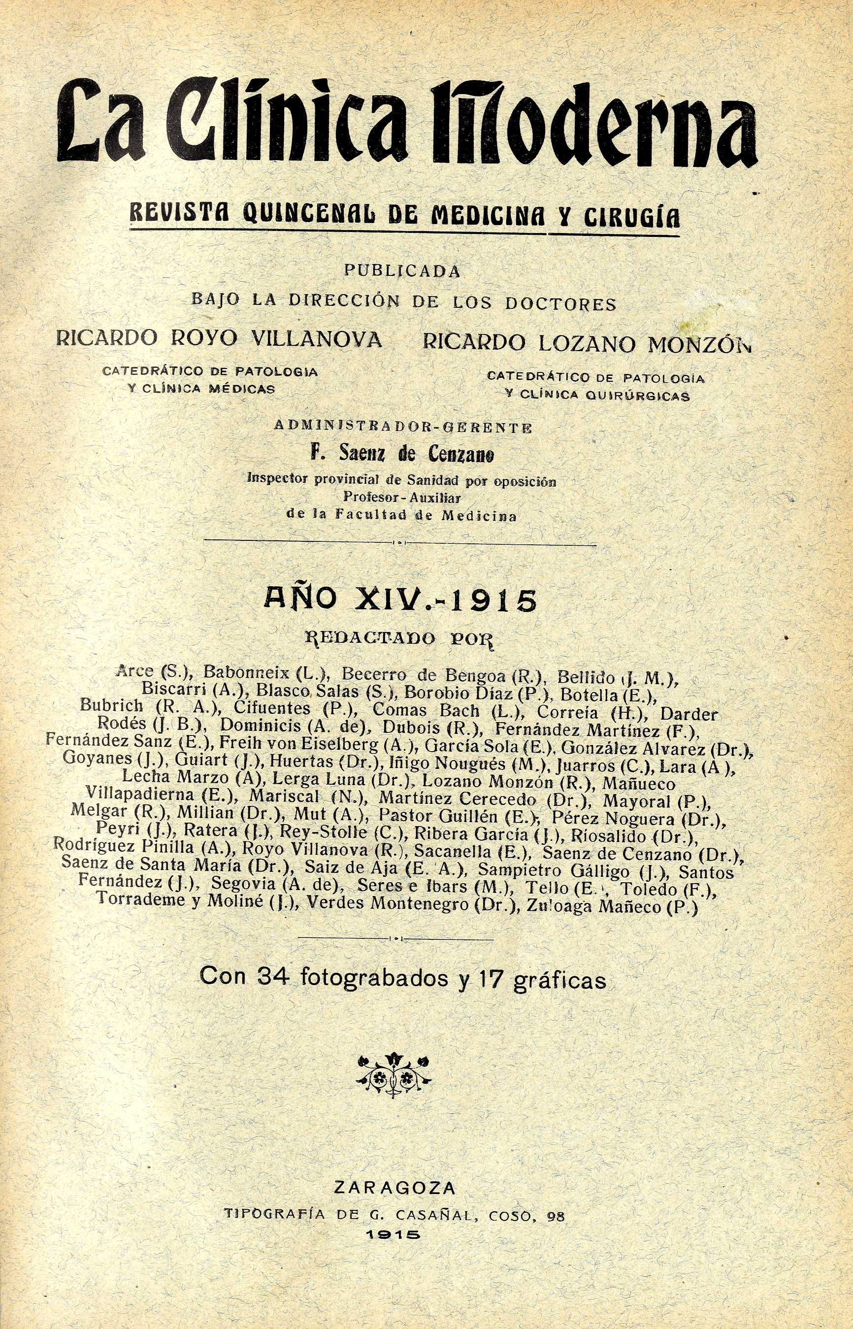 La Clínica Moderna, XIV (1915)