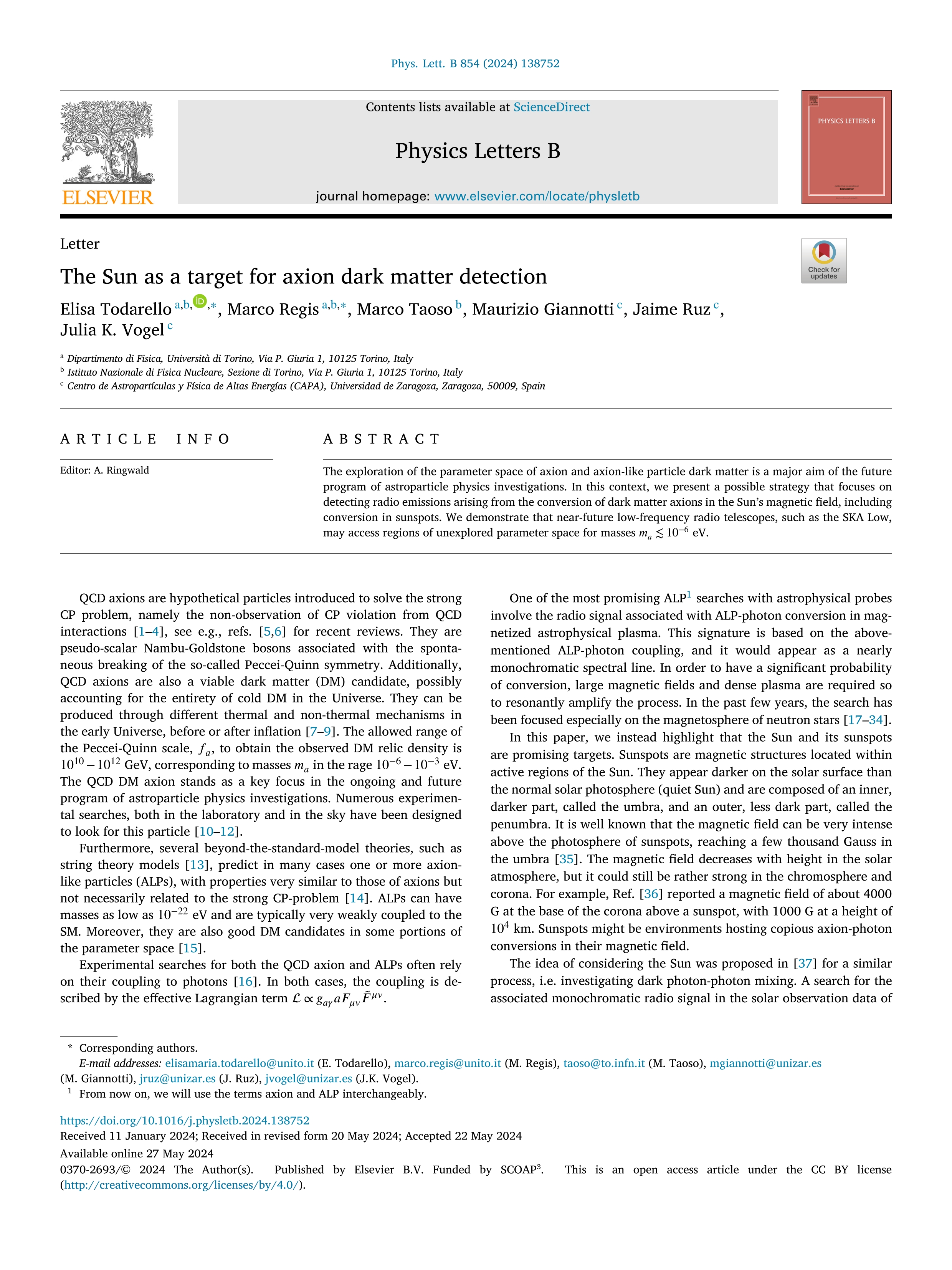 The Sun as a target for axion dark matter detection