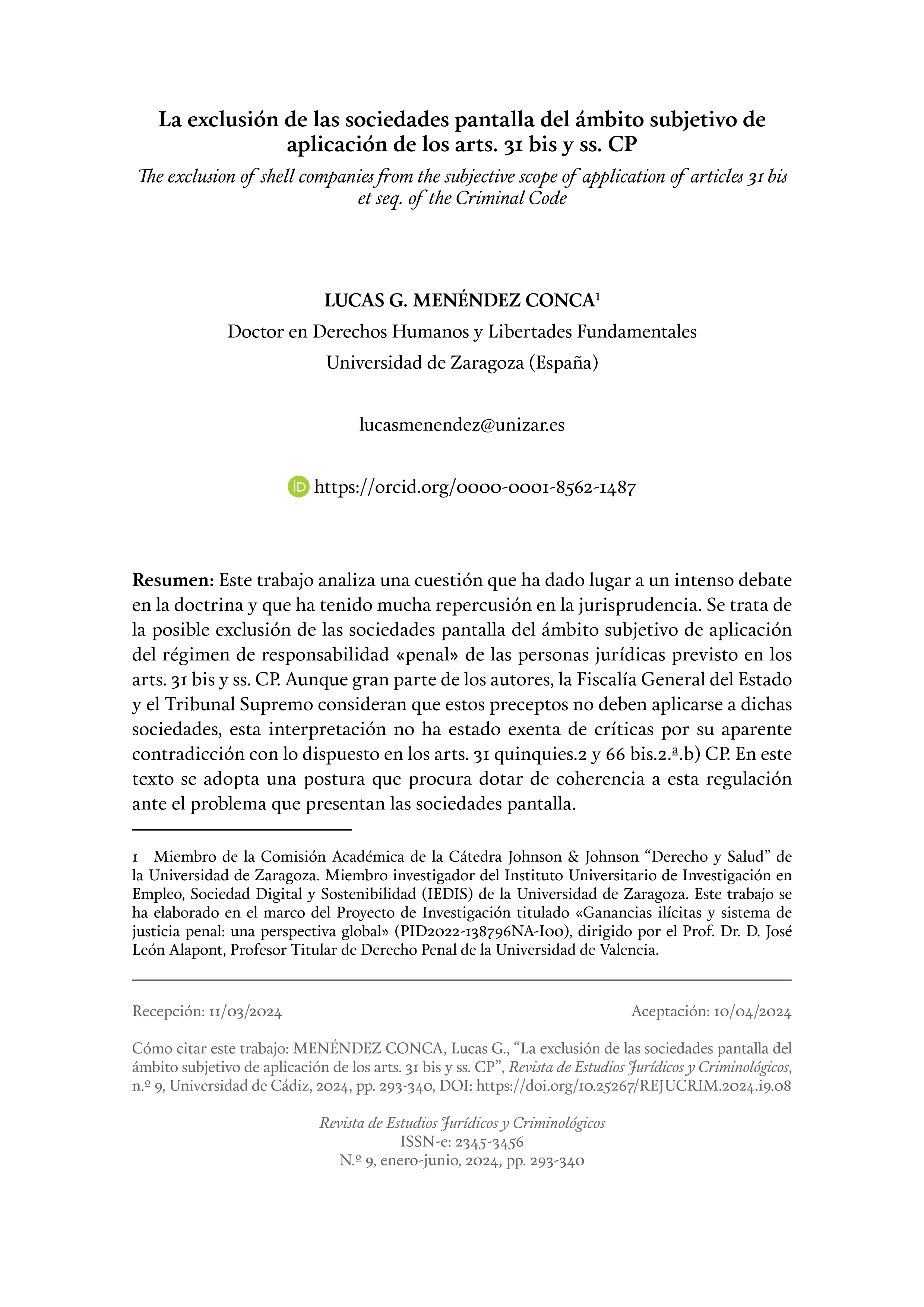 La exclusión de las sociedades pantalla del ámbito subjetivo de aplicación de los arts. 31 bis y ss. CP