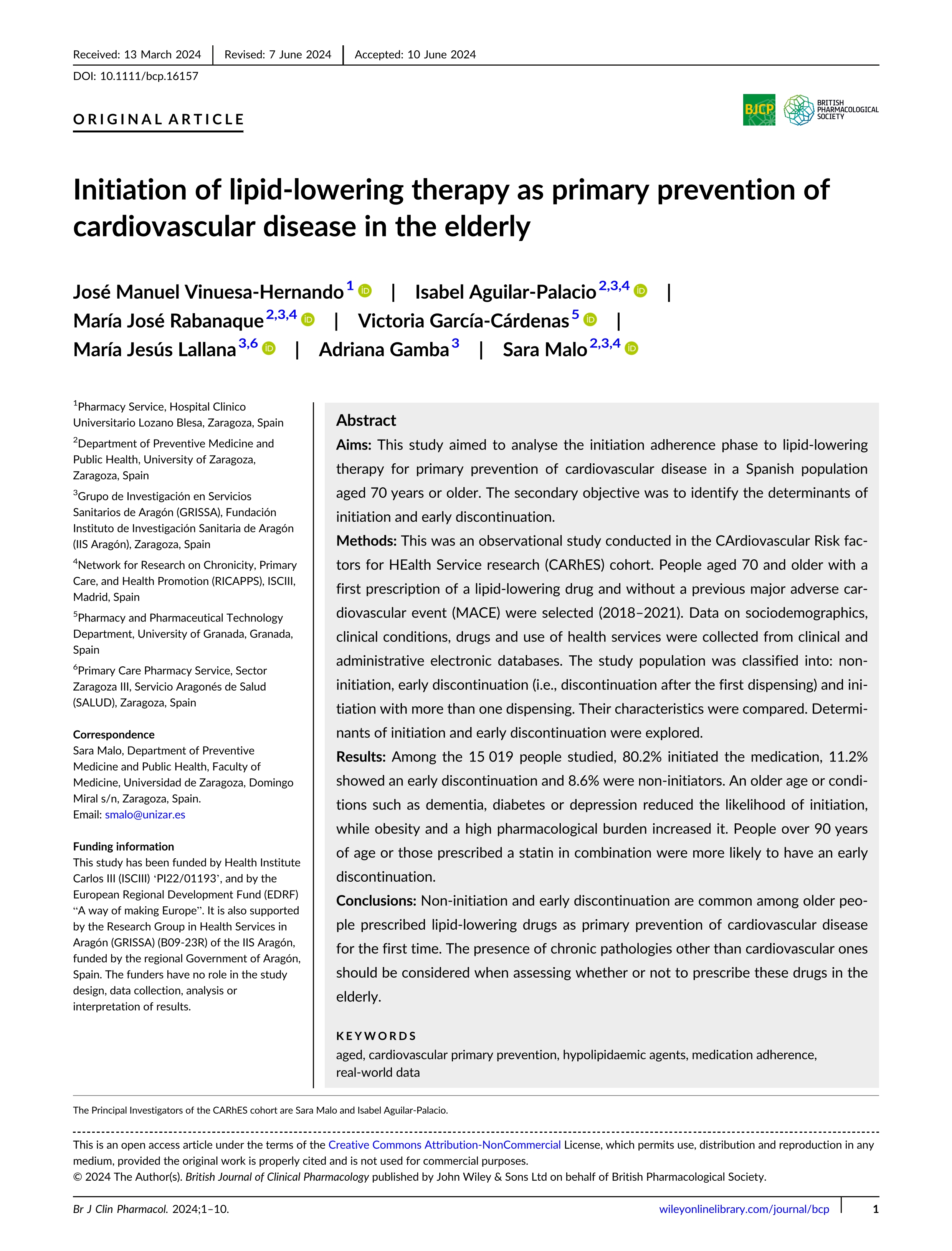 Initiation of lipid-lowering therapy as primary prevention of cardiovascular disease in the elderly