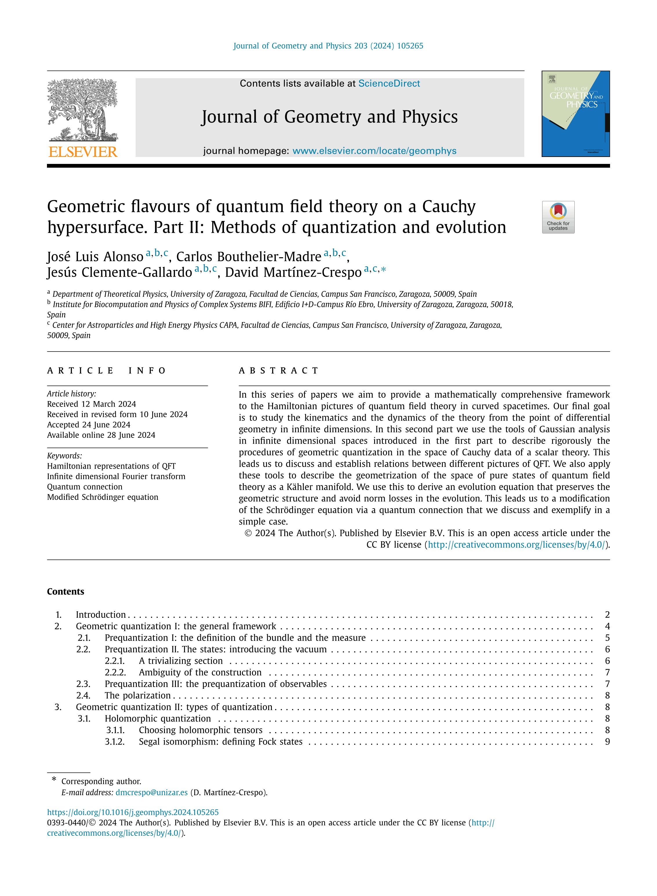 Geometric flavours of quantum field theory on a Cauchy hypersurface. Part II: Methods of quantization and evolution