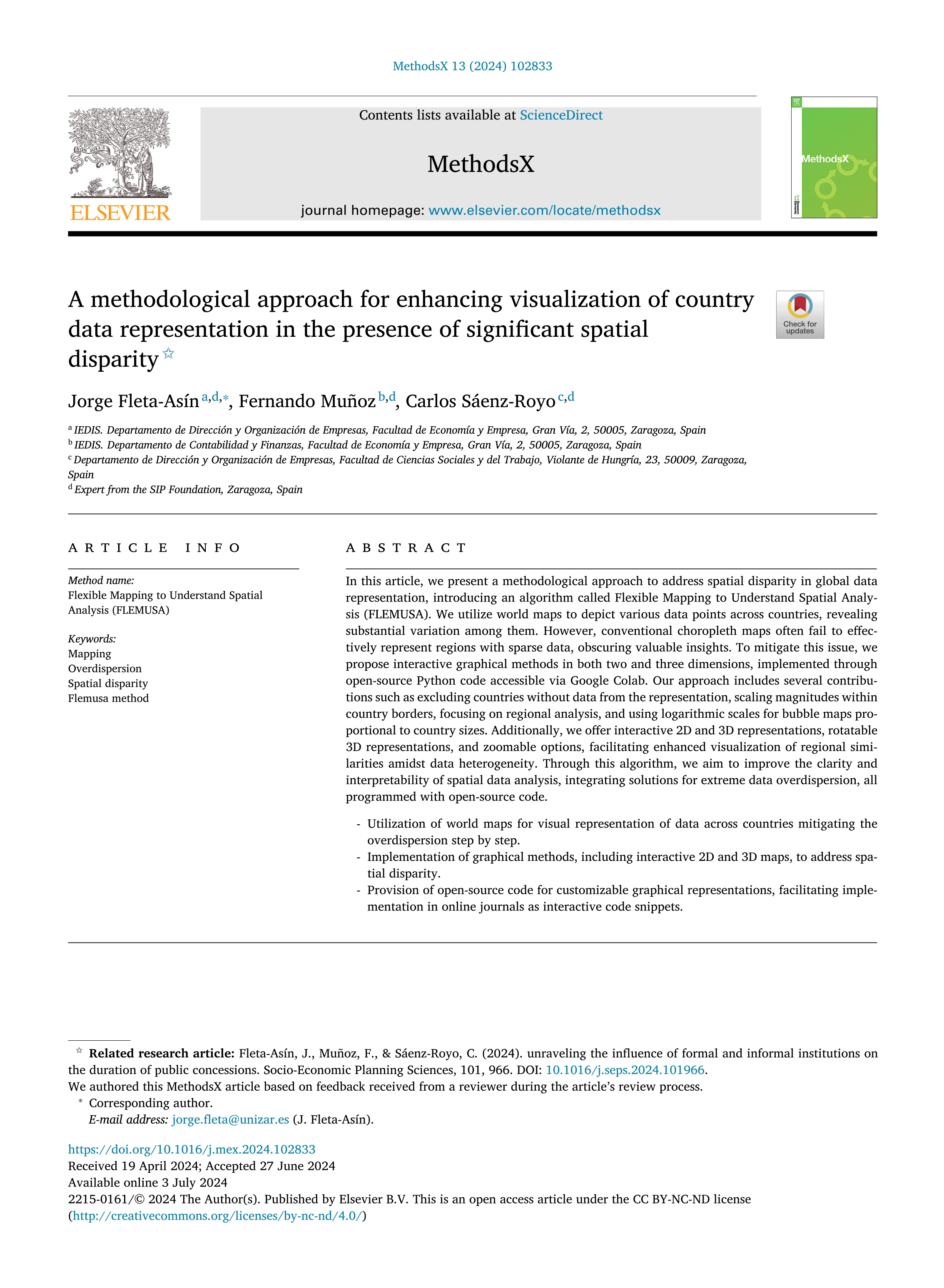 A methodological approach for enhancing visualization of country data representation in the presence of significant spatial disparity