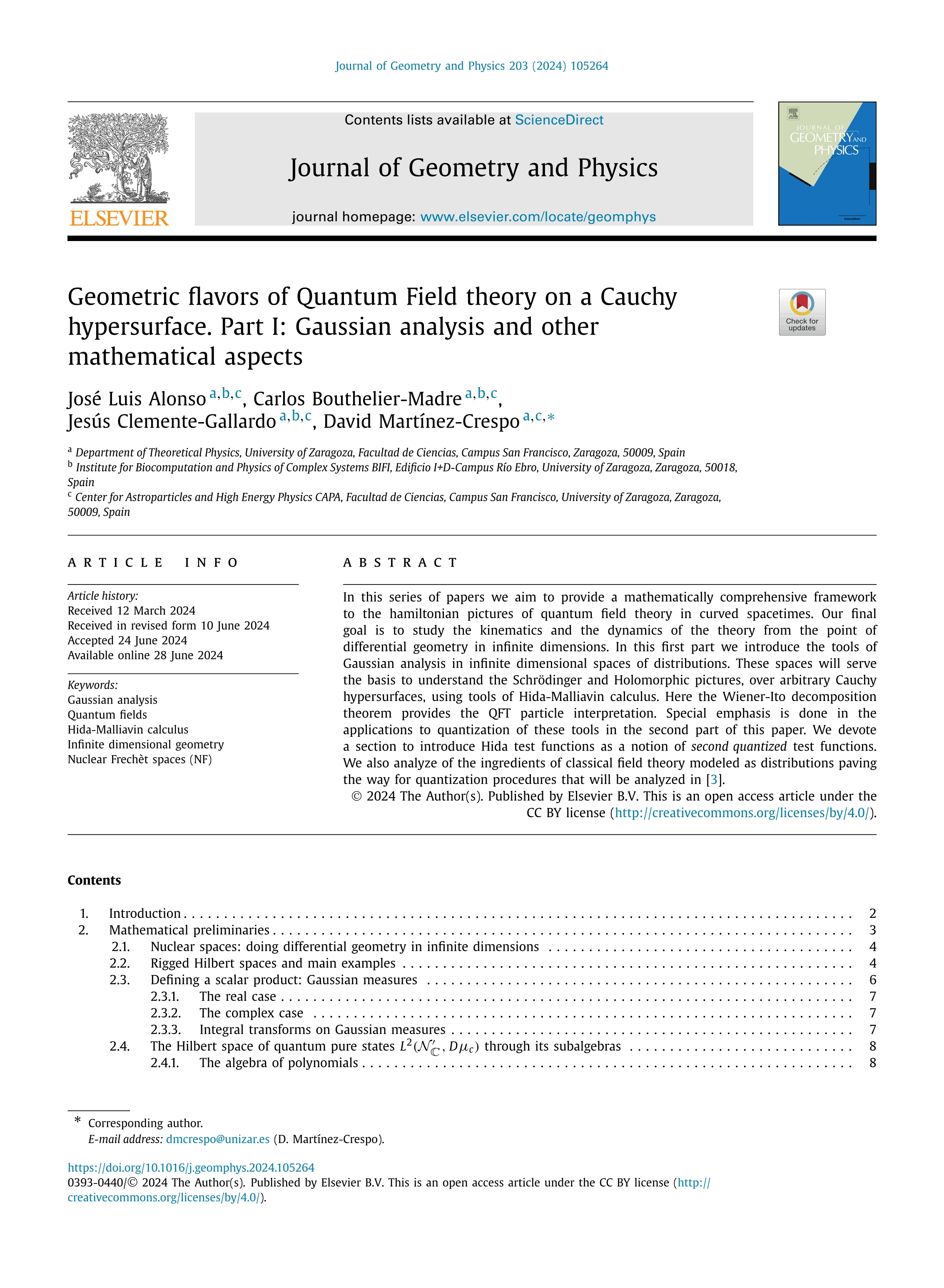 Geometric flavors of Quantum Field theory on a Cauchy hypersurface. Part I: Gaussian analysis and other mathematical aspects