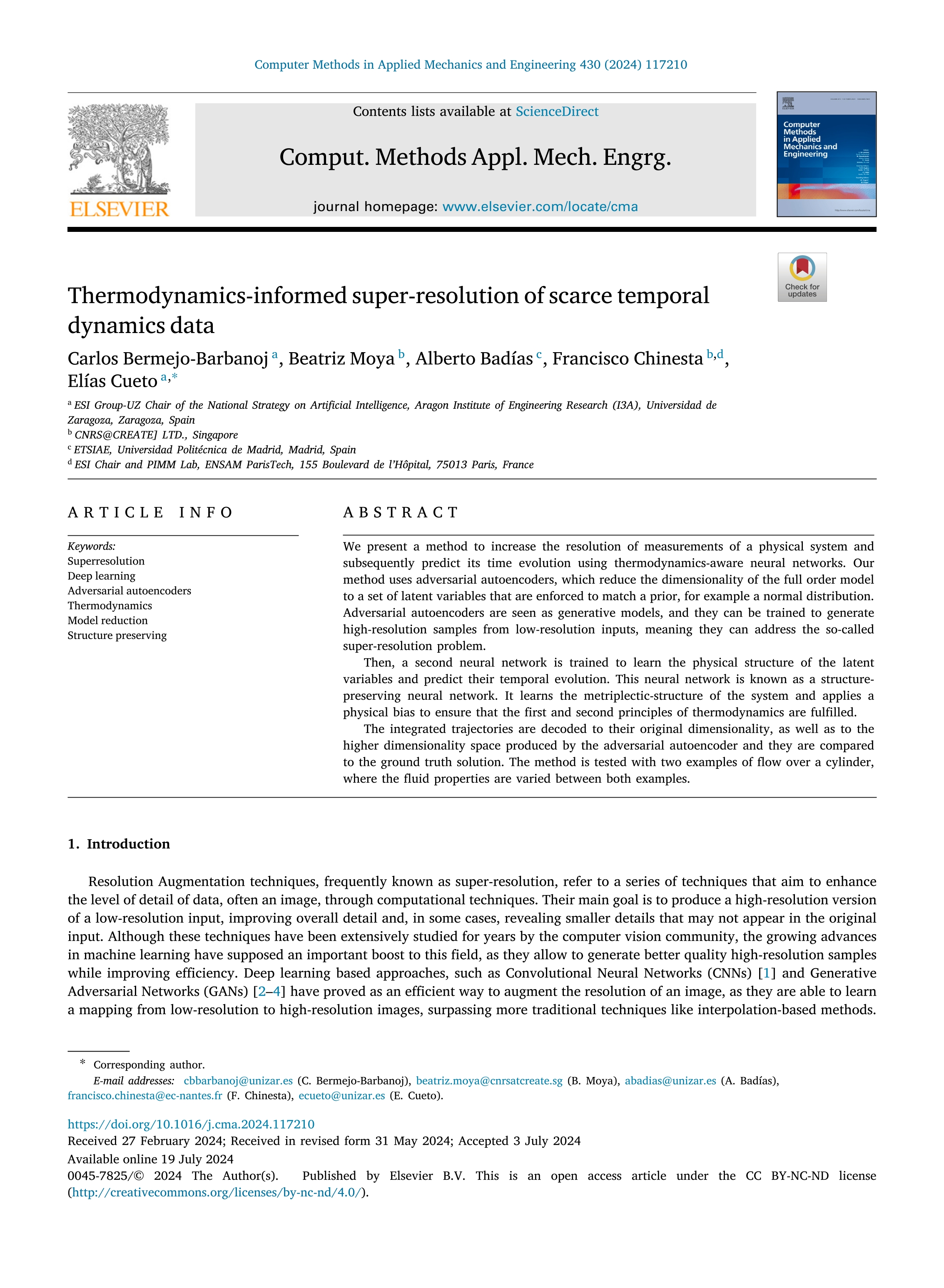 Thermodynamics-informed super-resolution of scarce temporal dynamics data