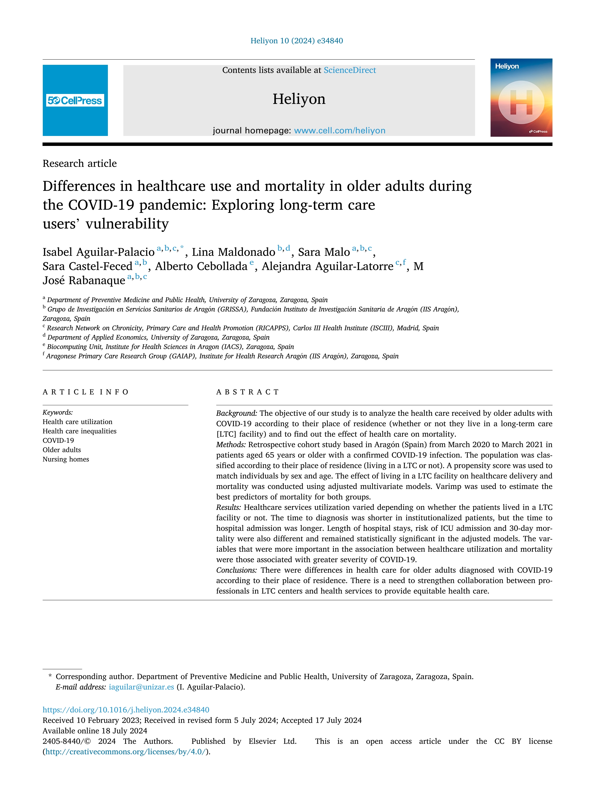 Differences in healthcare use and mortality in older adults during the COVID-19 pandemic: Exploring long-term care users' vulnerability