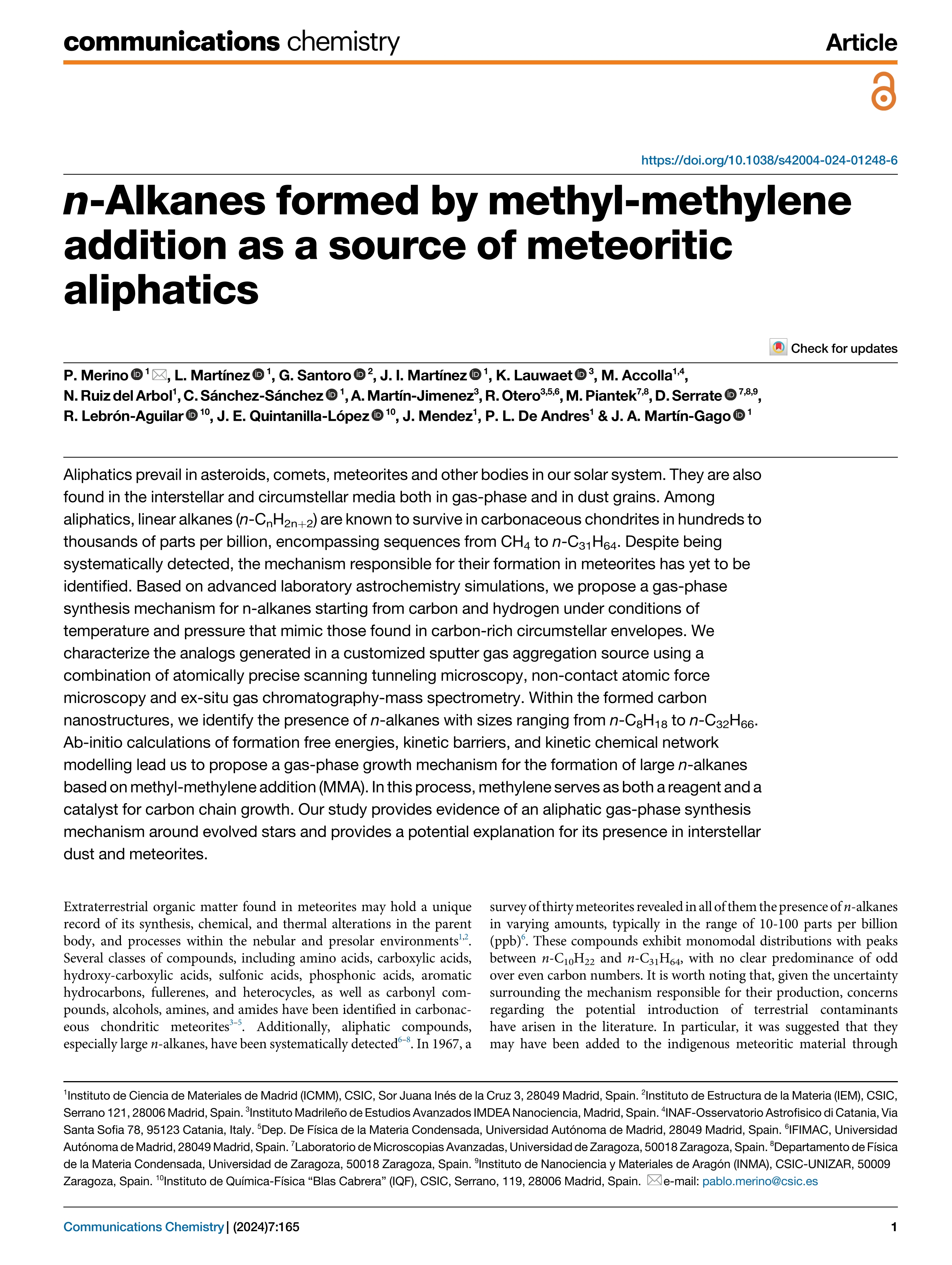 n-Alkanes formed by methyl-methylene addition as a source of meteoritic aliphatics