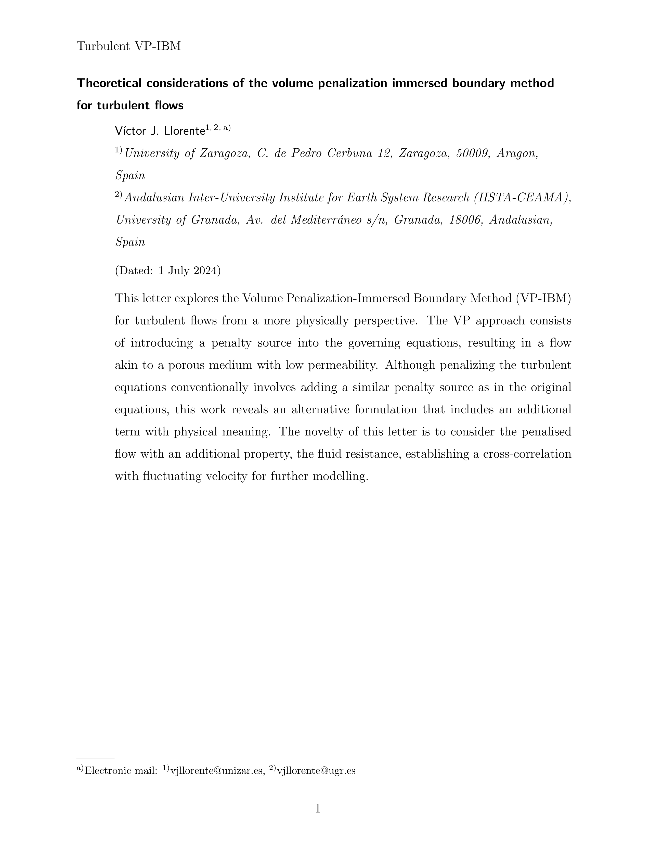 Theoretical considerations of the volume penalization immersed boundary method for turbulent flows