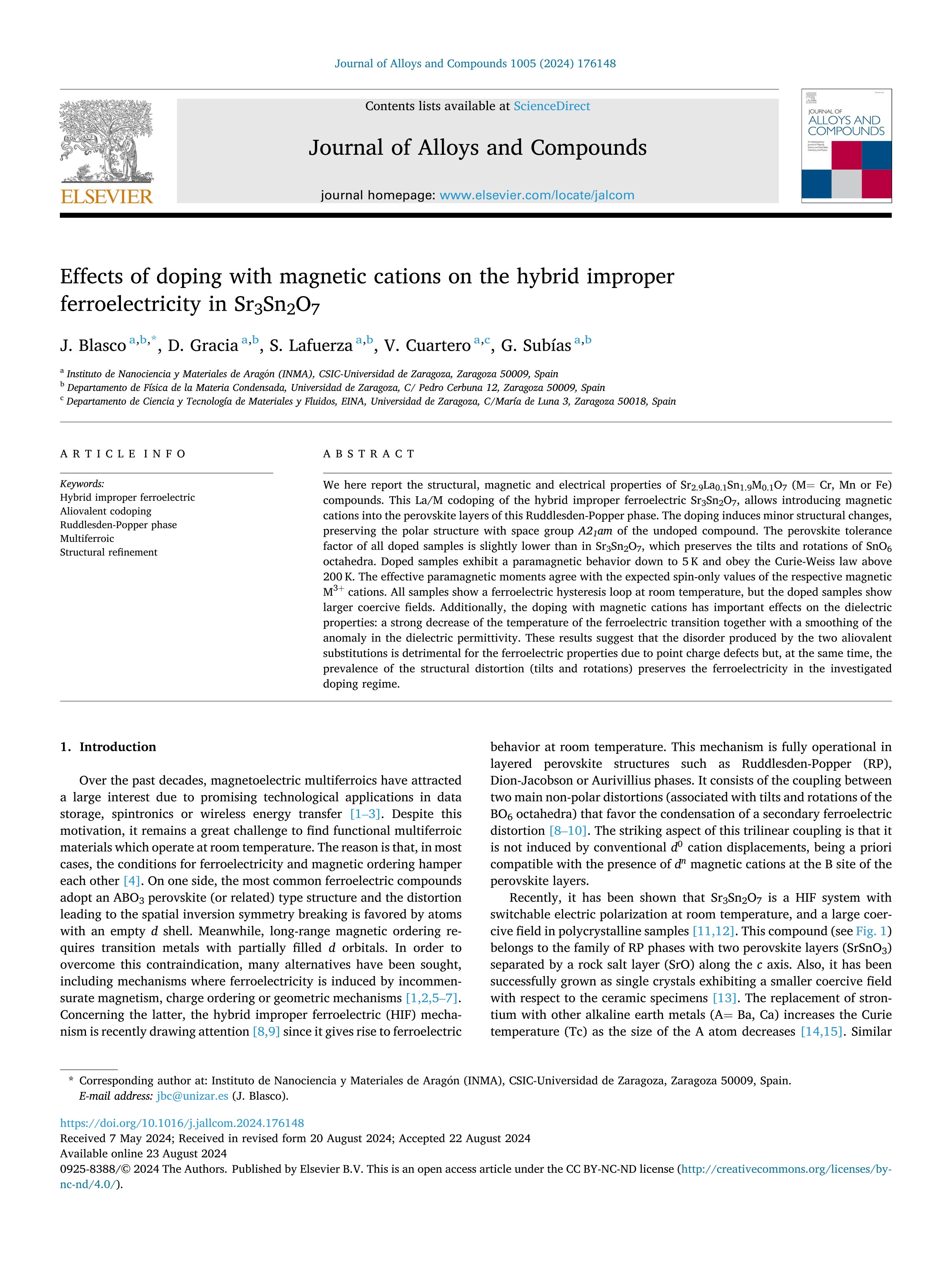 Effects of doping with magnetic cations on the hybrid improper ferroelectricity in Sr3Sn2O7