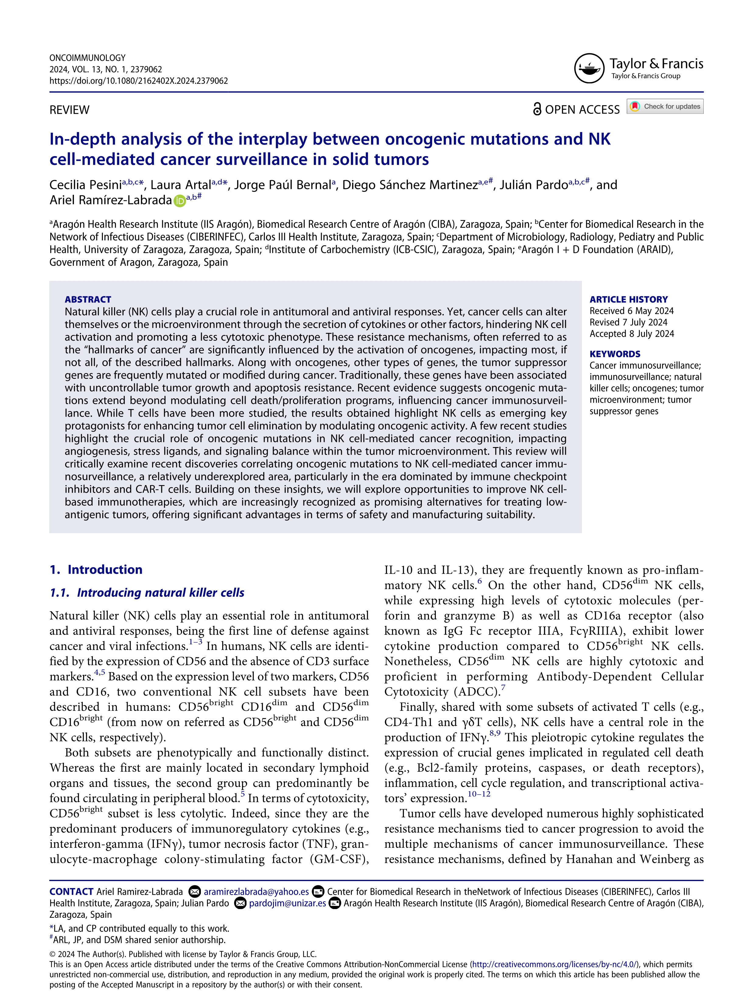 In-depth analysis of the interplay between oncogenic mutations and NK cell-mediated cancer surveillance in solid tumors