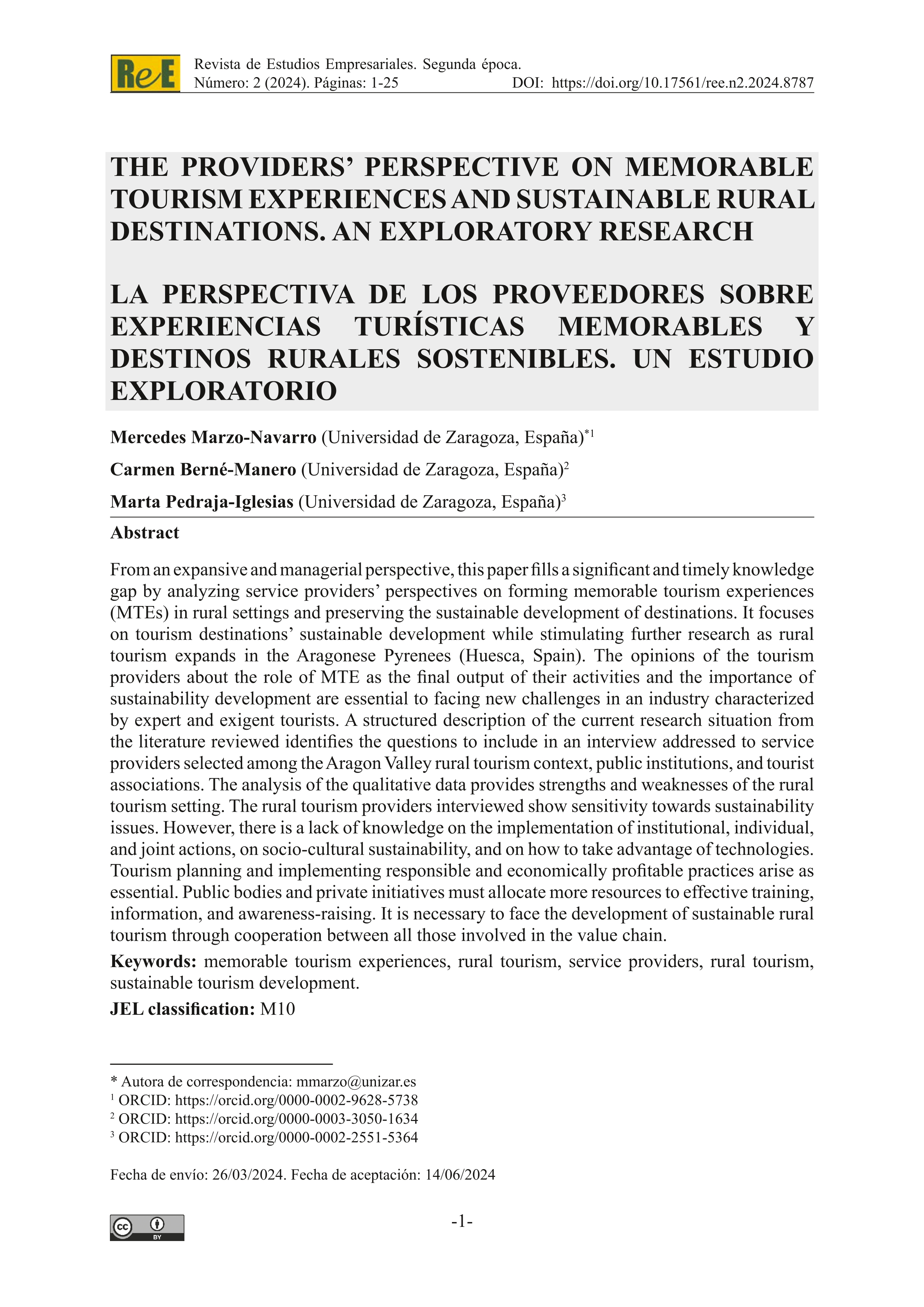 The providers’ perspective on memorable tourism experiences and sustainable rural destinations. An exploratory research