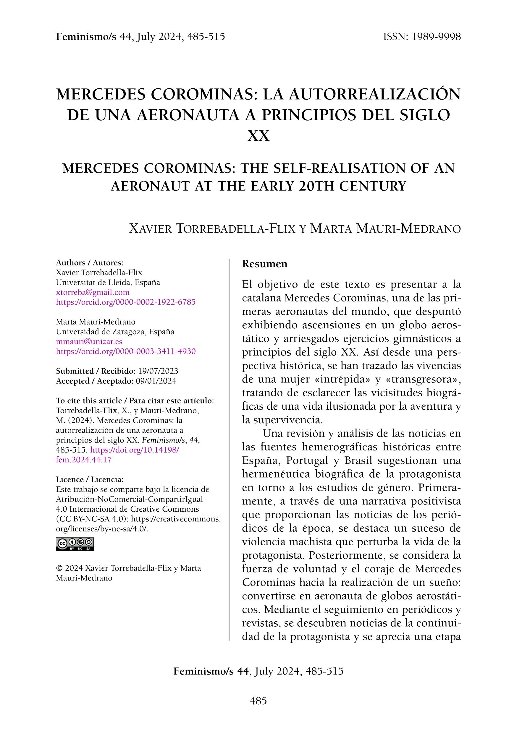 Mercedes Corominas: la autorrealización de una aeronauta a principios del siglo XX