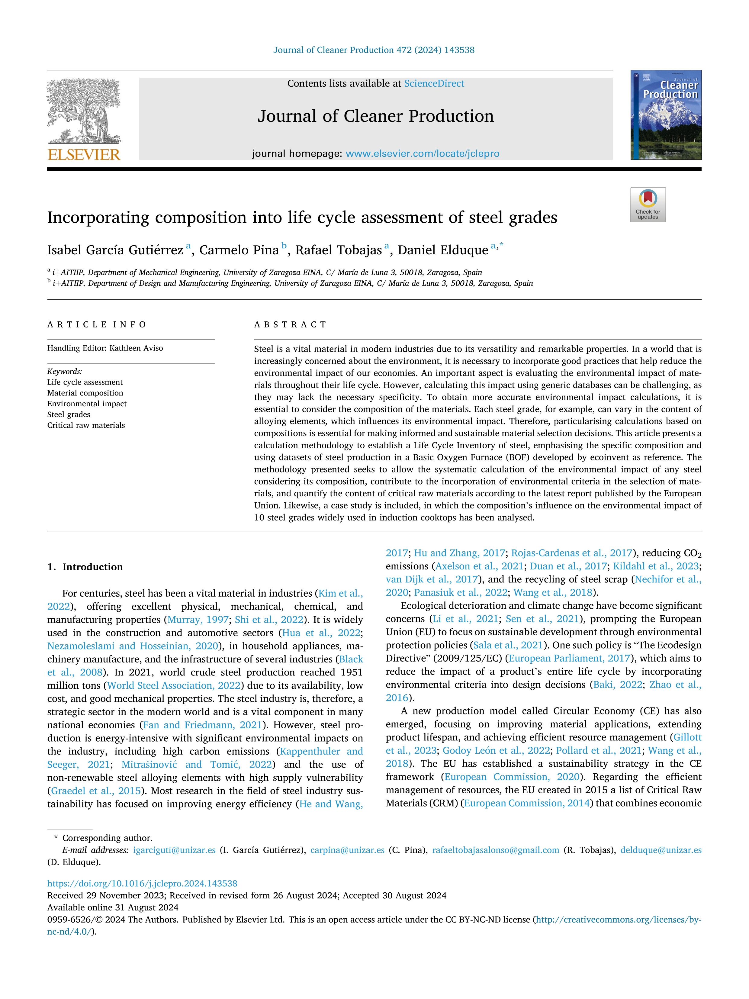 Incorporating composition into life cycle assessment of steel grades