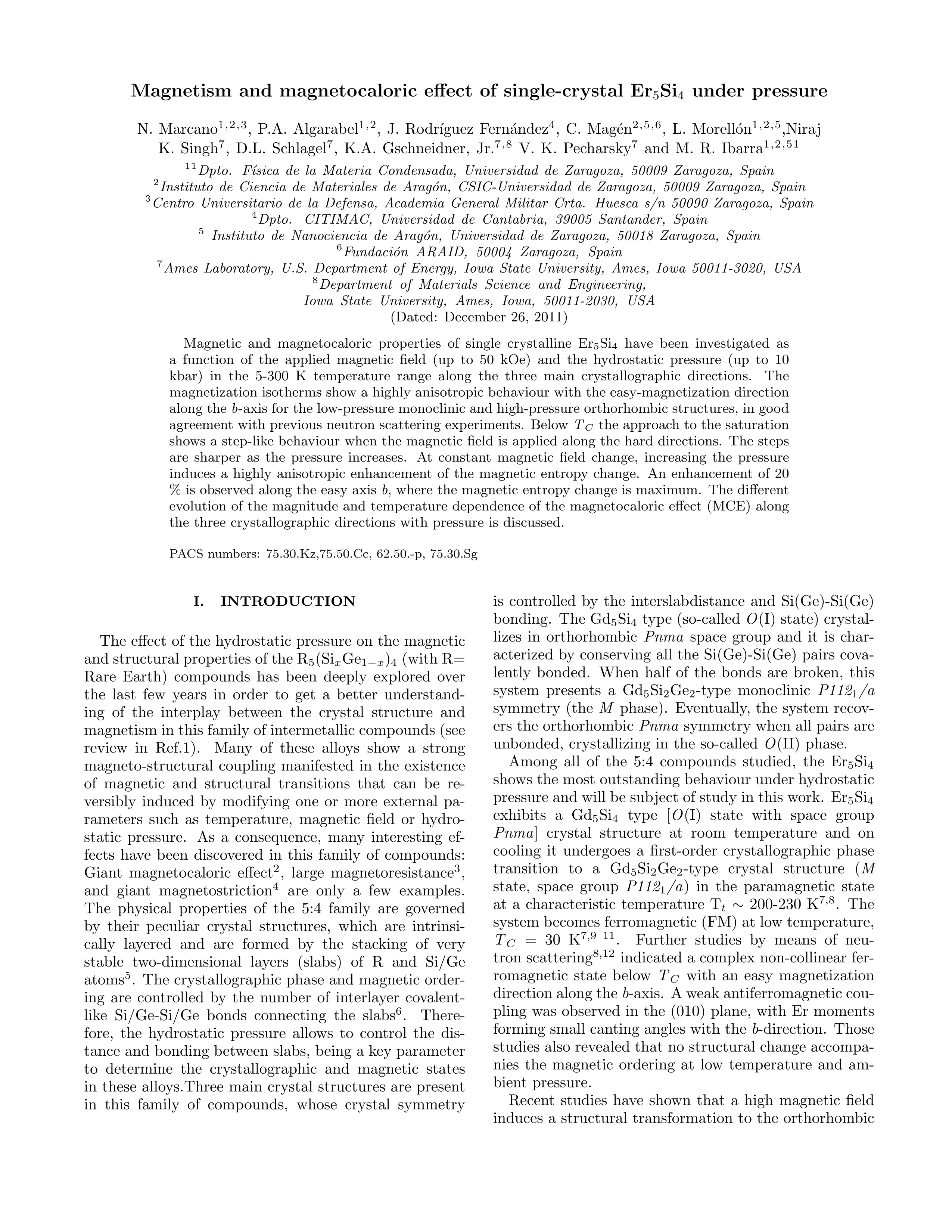 Magnetism and magnetocaloric effect of single-crystal Er 5Si 4 under pressure