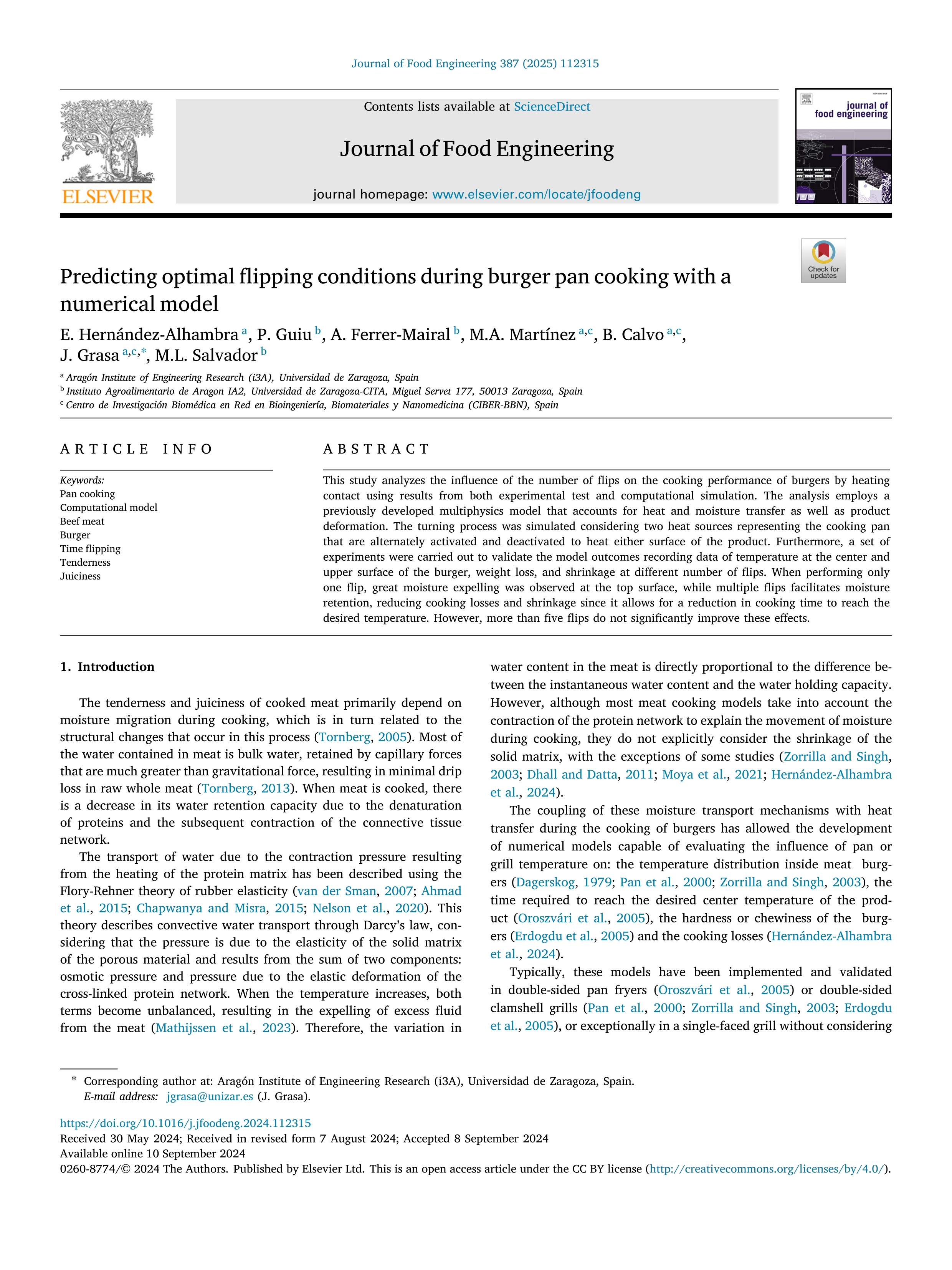 Predicting optimal flipping conditions during burger pan cooking with a numerical model