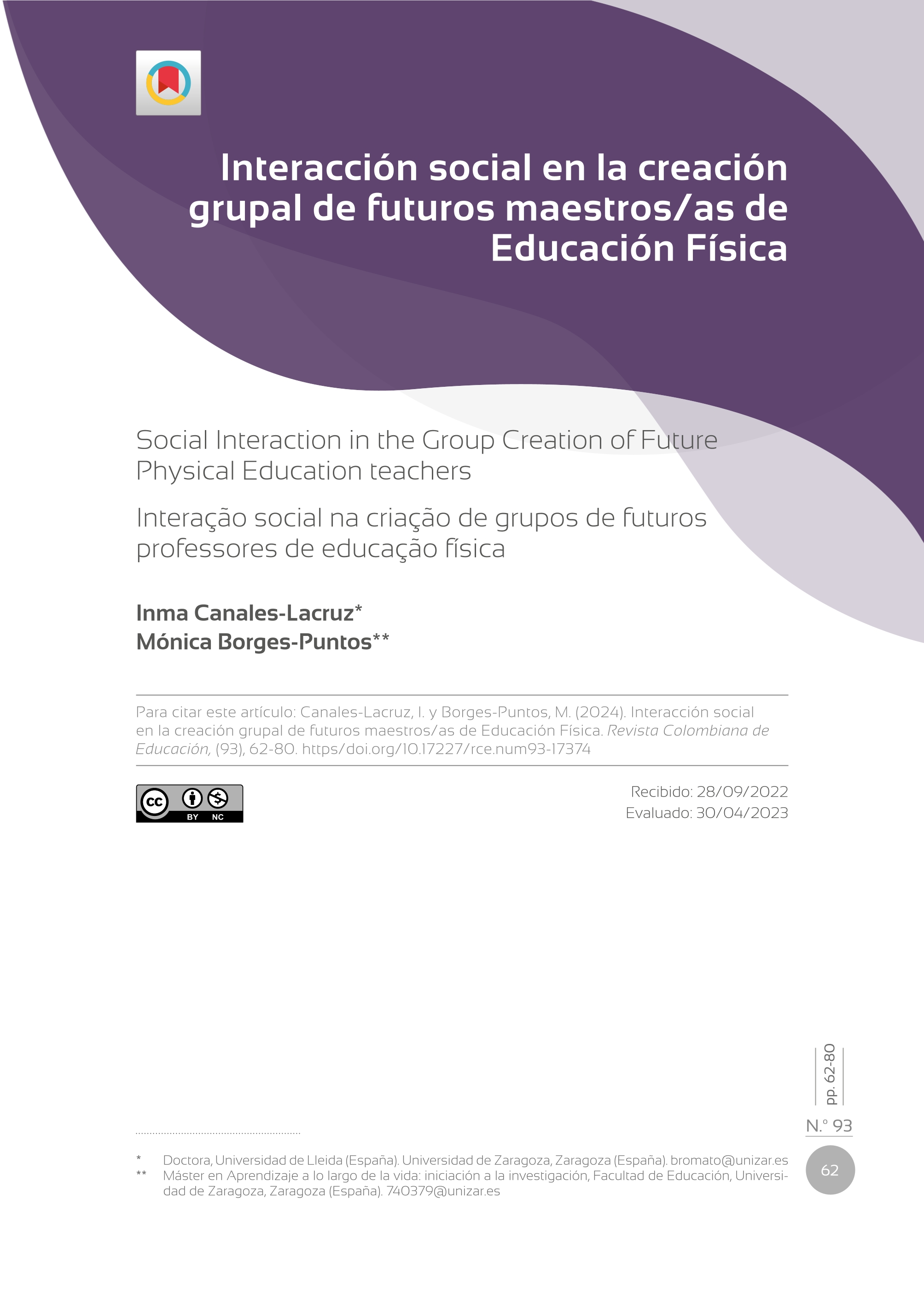 Interacción social en la creación grupal de futuros maestros/as de Educación Física