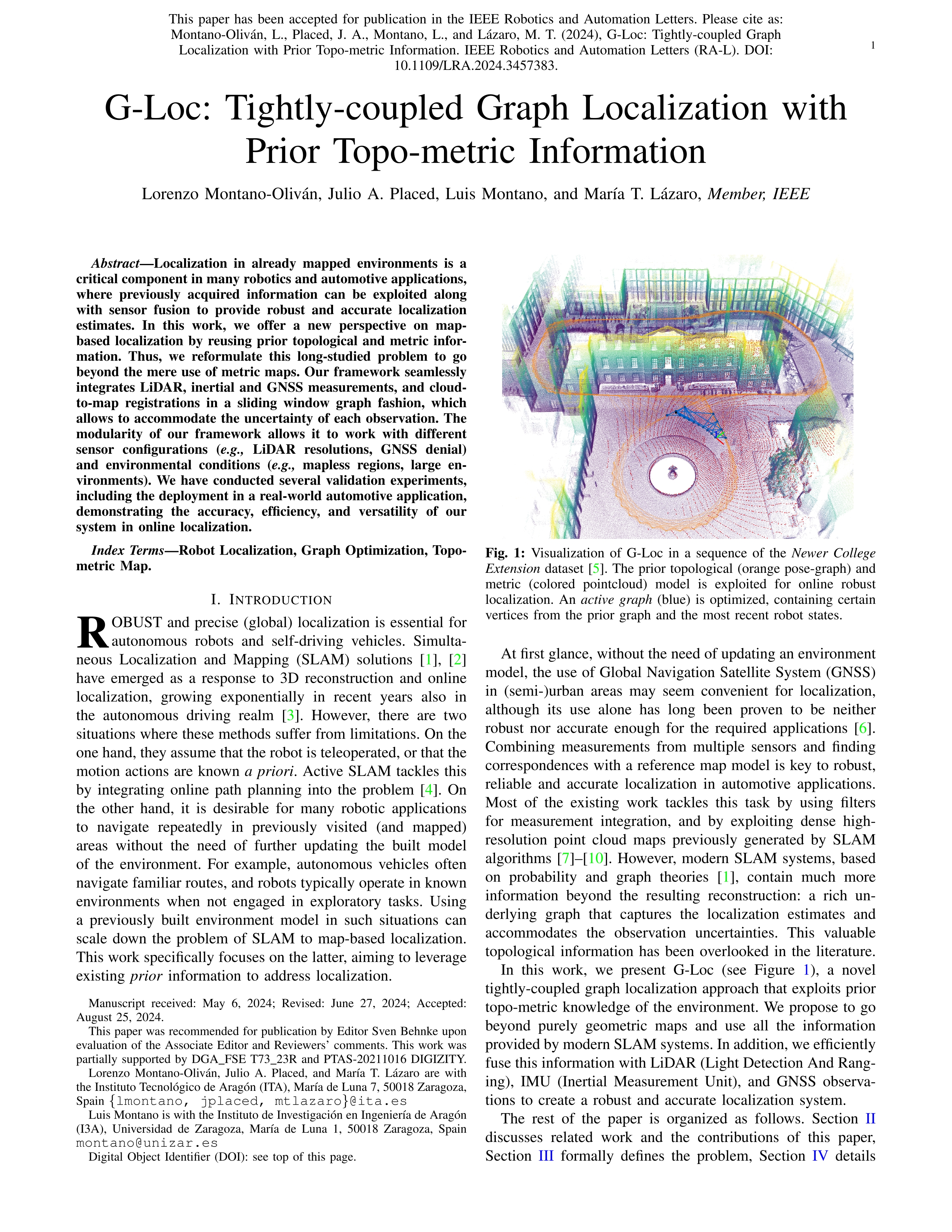 G-Loc: tightly-coupled graph localization with prior topo-metric information