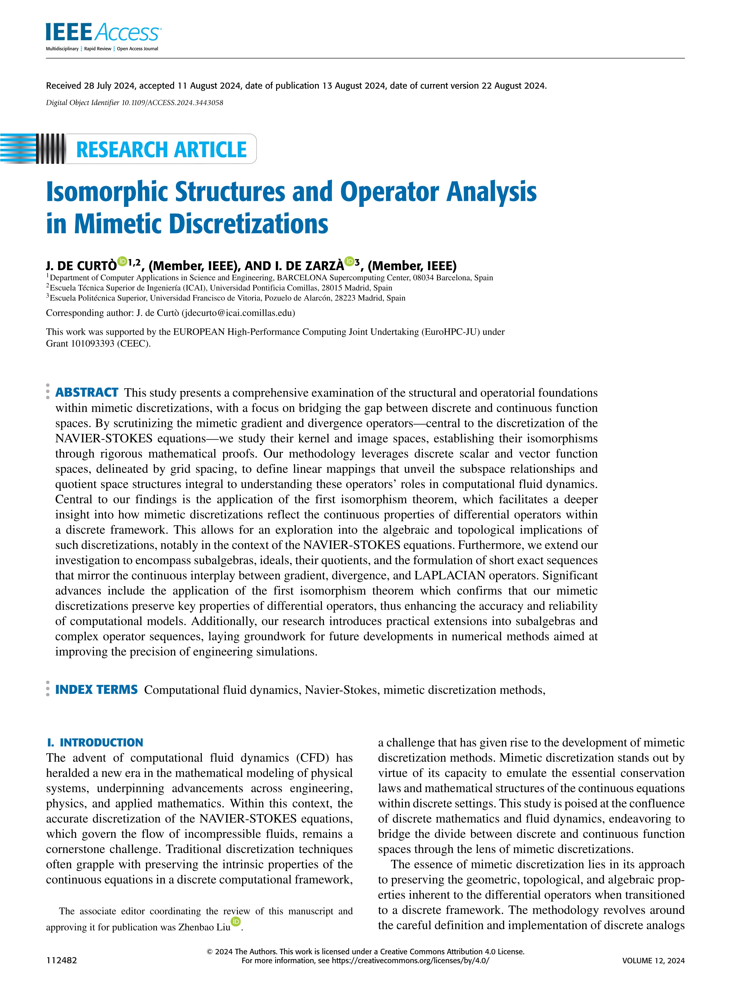 Isomorphic Structures and Operator Analysis in Mimetic Discretizations