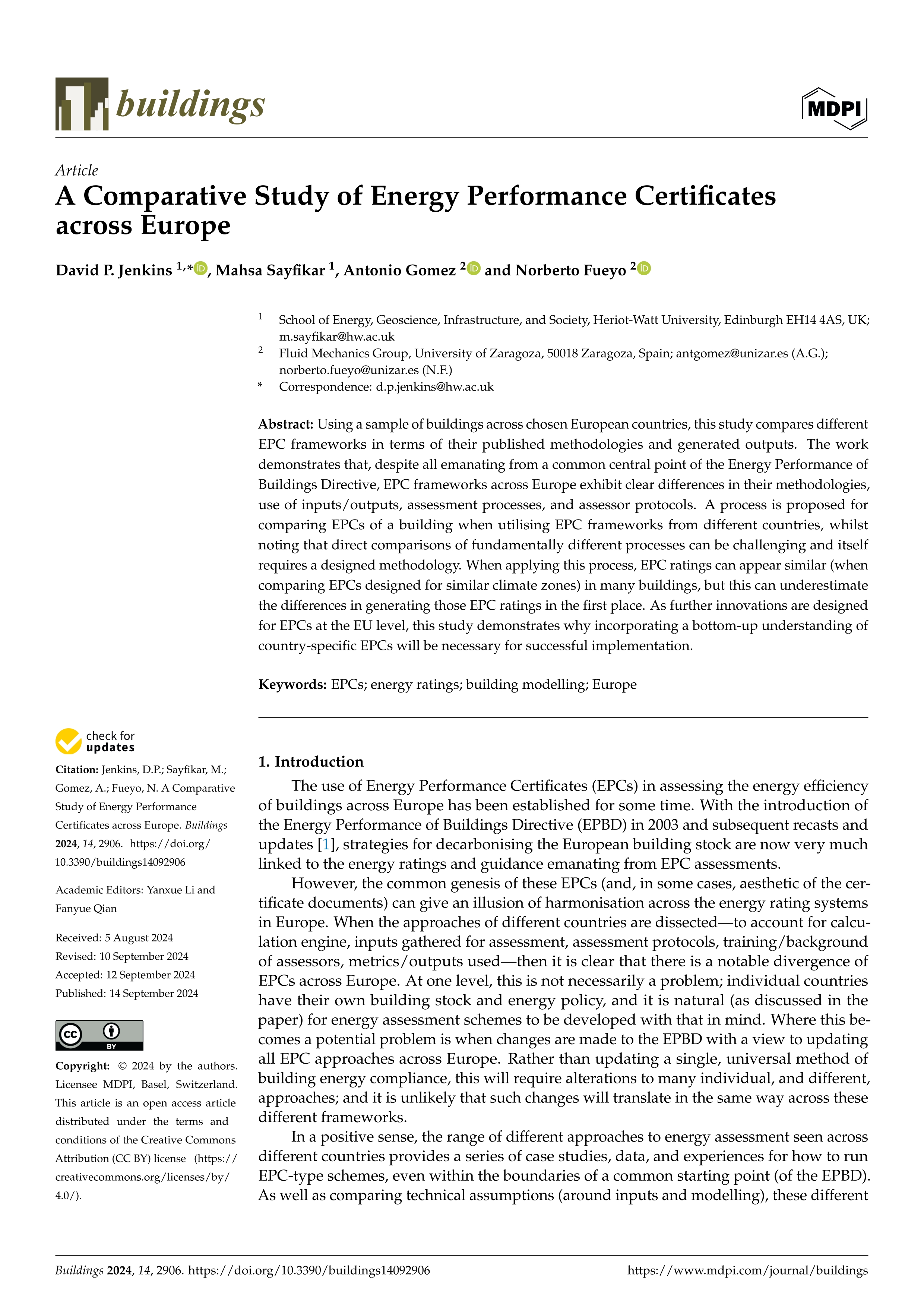 A comparative study of energy performance certificates across Europe