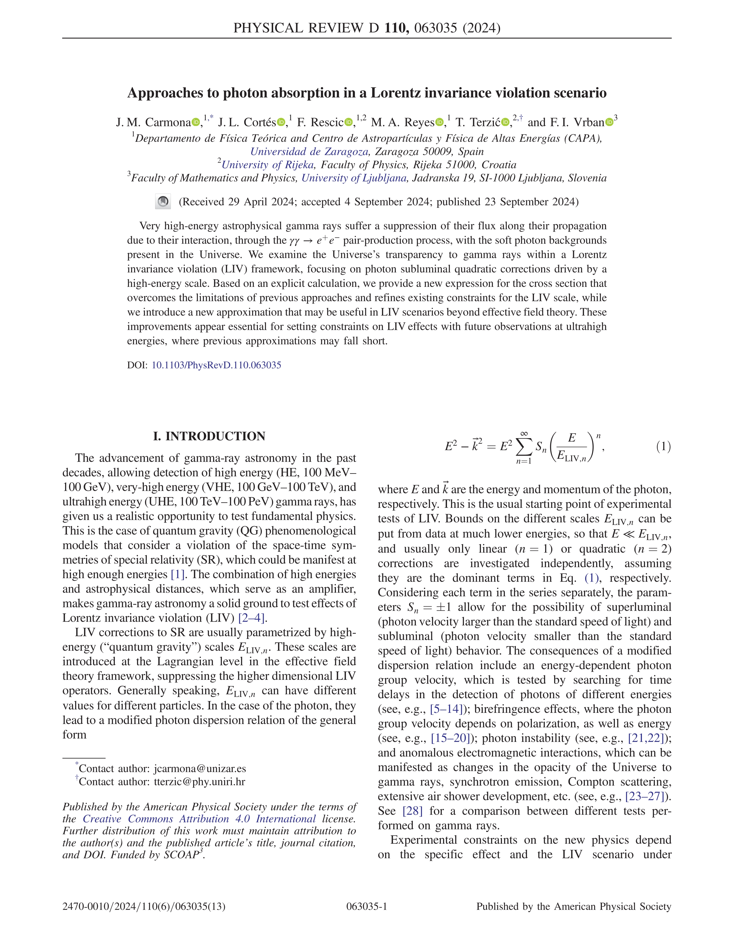 Approaches to photon absorption in a Lorentz invariance violation scenario