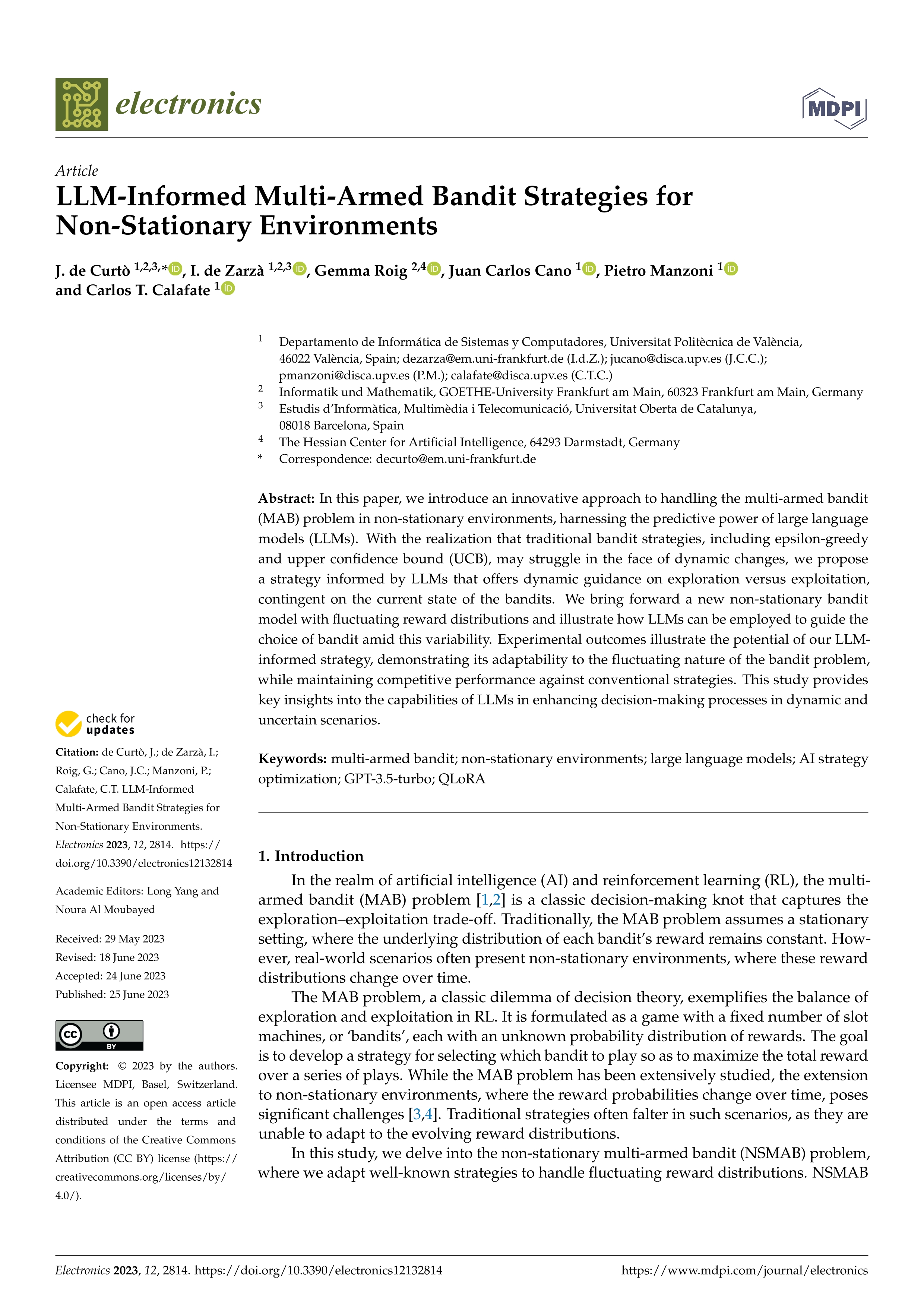 LLM-Informed Multi-Armed Bandit Strategies for Non-Stationary Environments