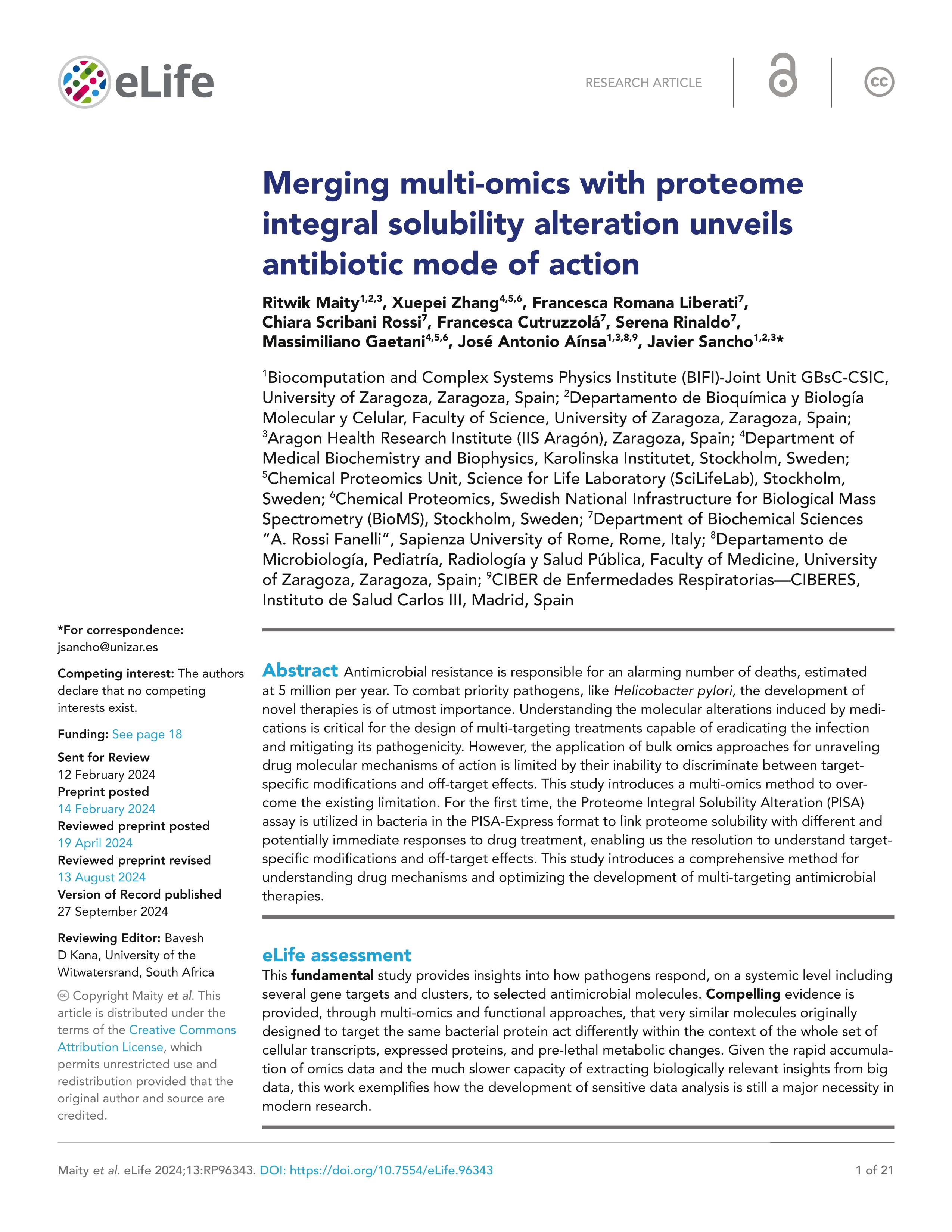 Merging multi-omics with proteome integral solubility alteration unveils antibiotic mode of action