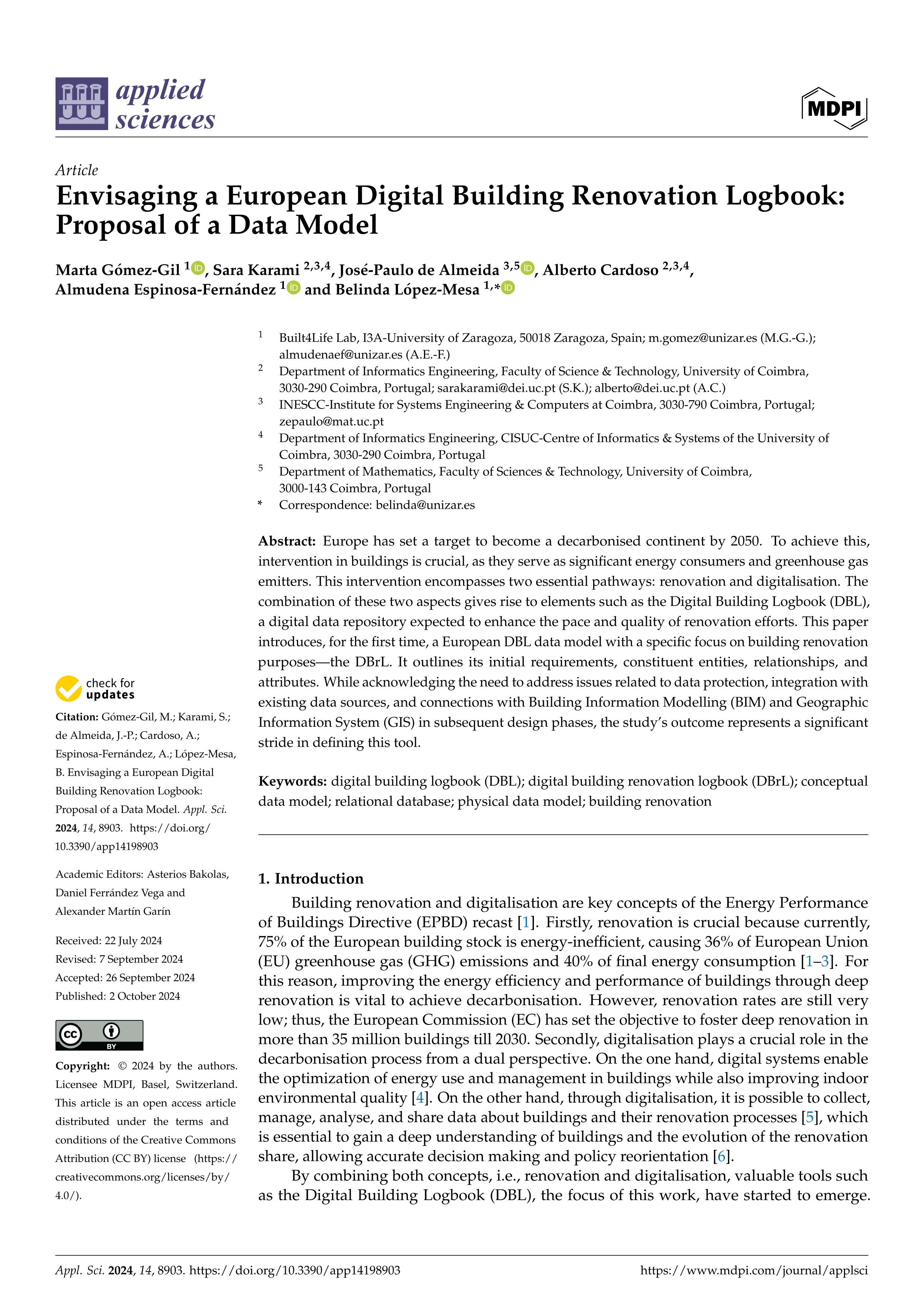 Envisaging a european digital building renovation logbook: proposal of a data model