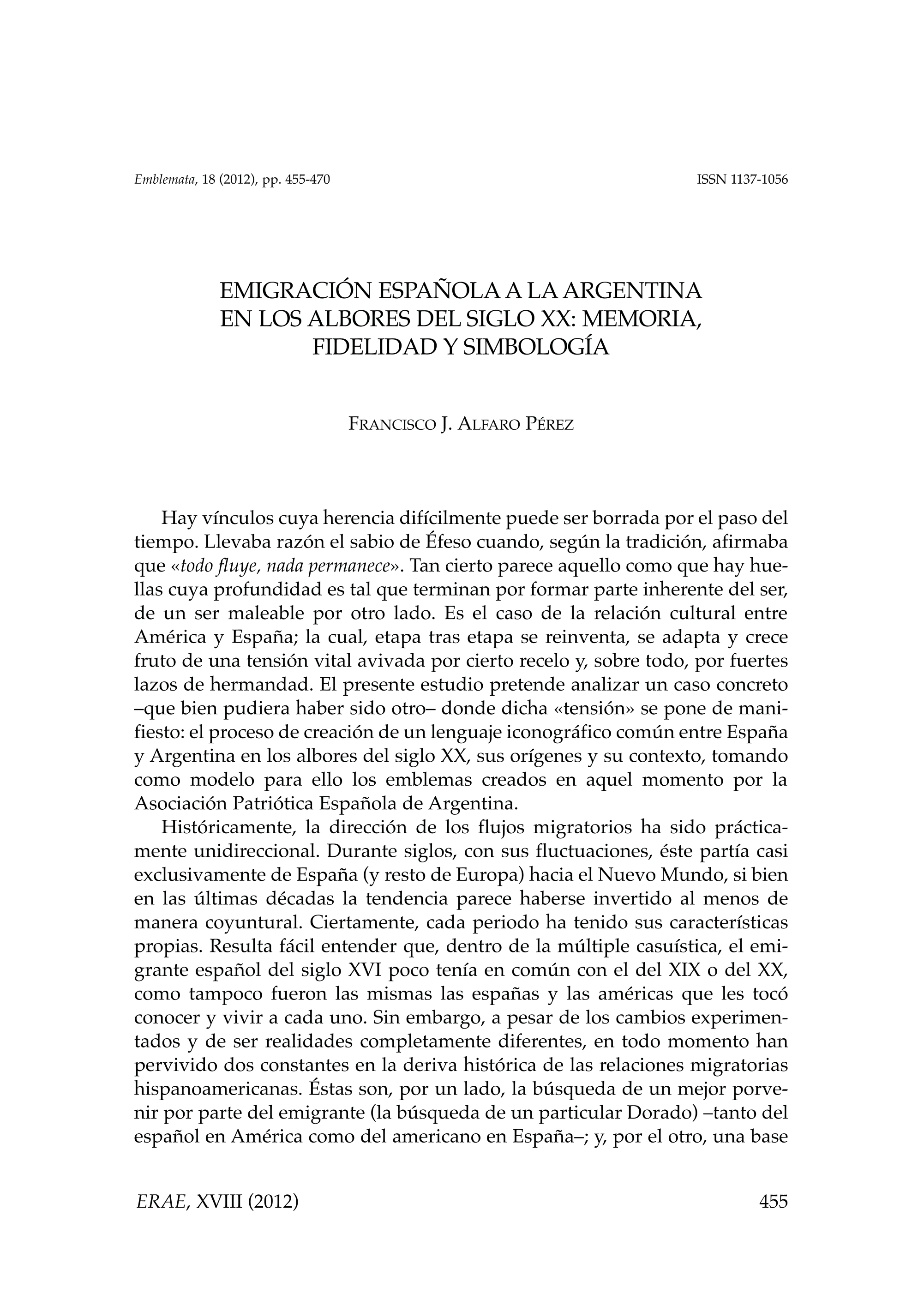 Emigración española a la Argentina en los albores del siglo XX