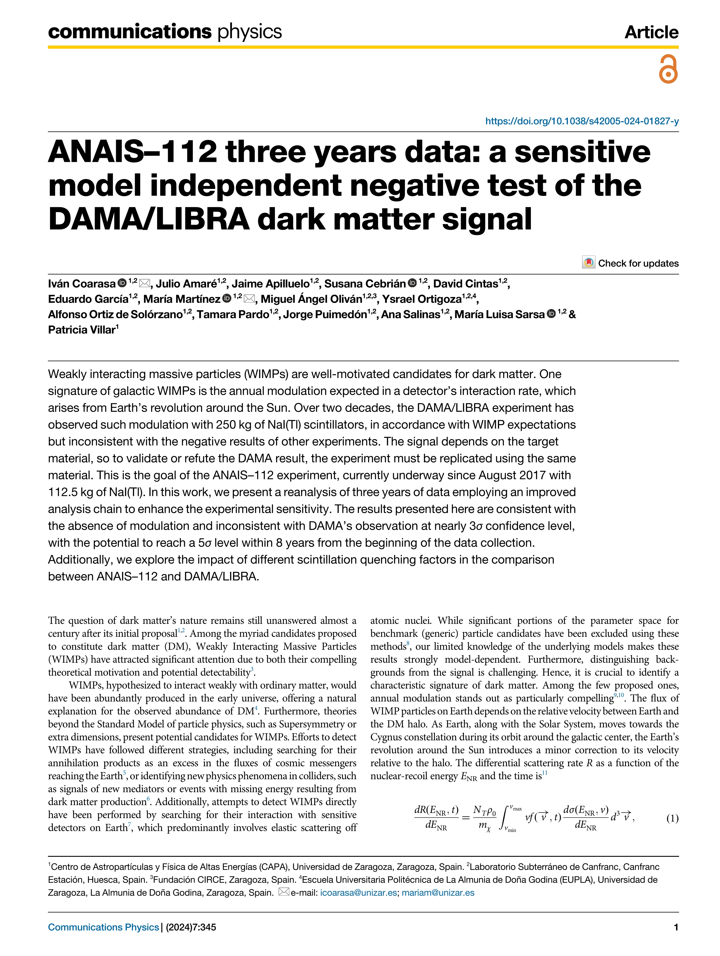 ANAIS–112 three years data: a sensitive model independent negative test of the DAMA/LIBRA dark matter signal