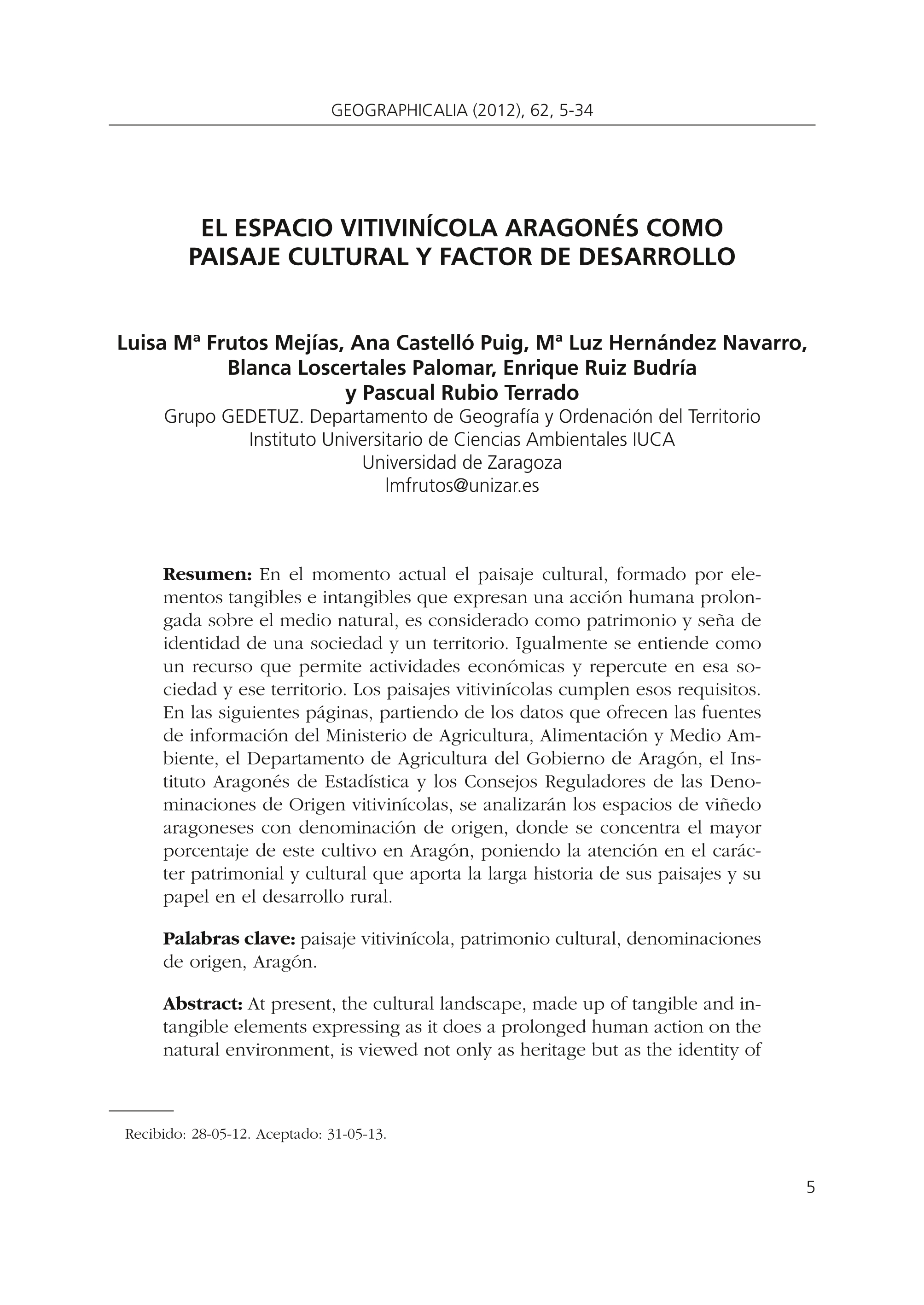 El espacio vitivinícola aragonés como paisaje cultural y factor de desarrollo