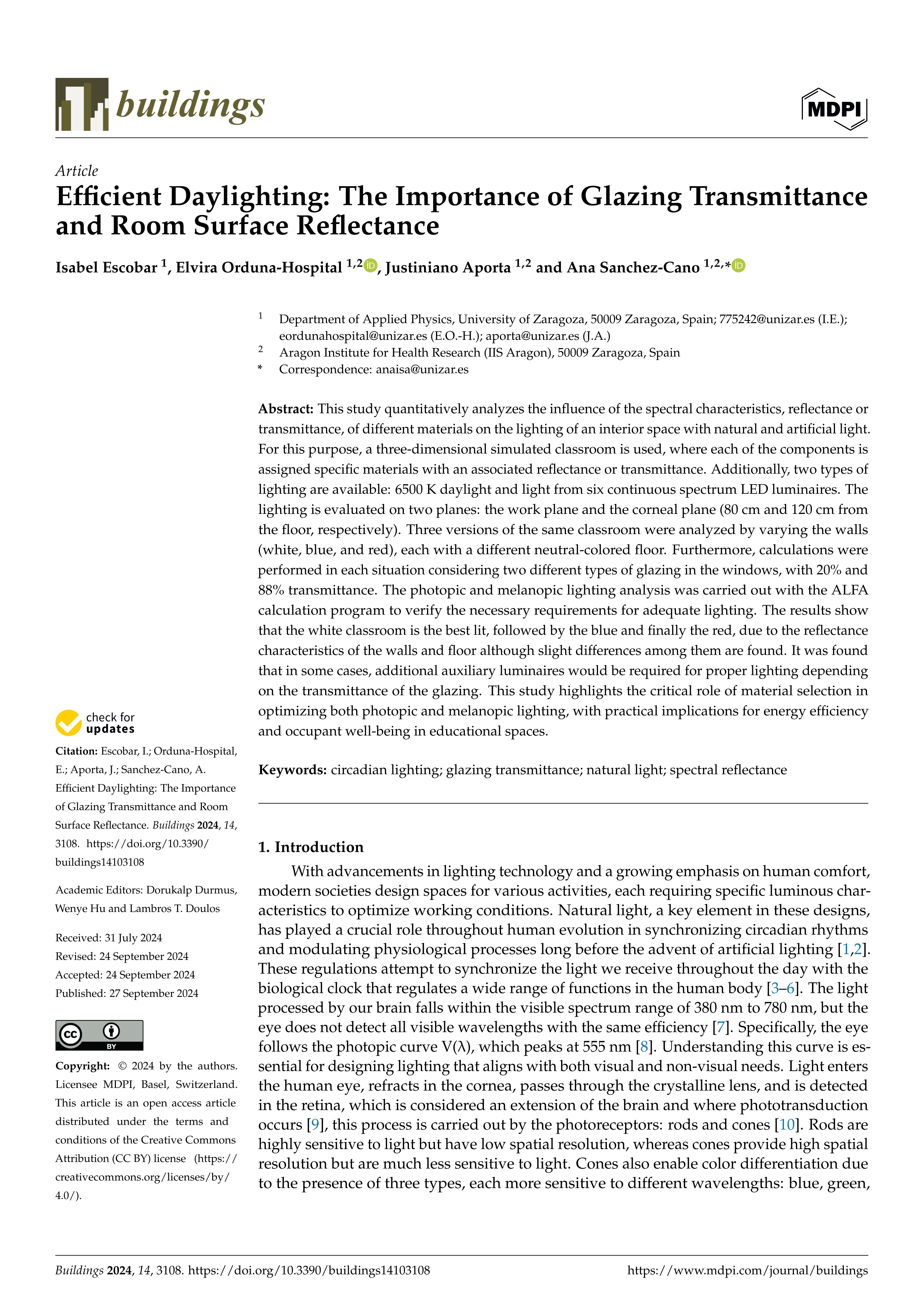 Efficient Daylighting: The Importance of Glazing Transmittance and Room Surface Reflectance