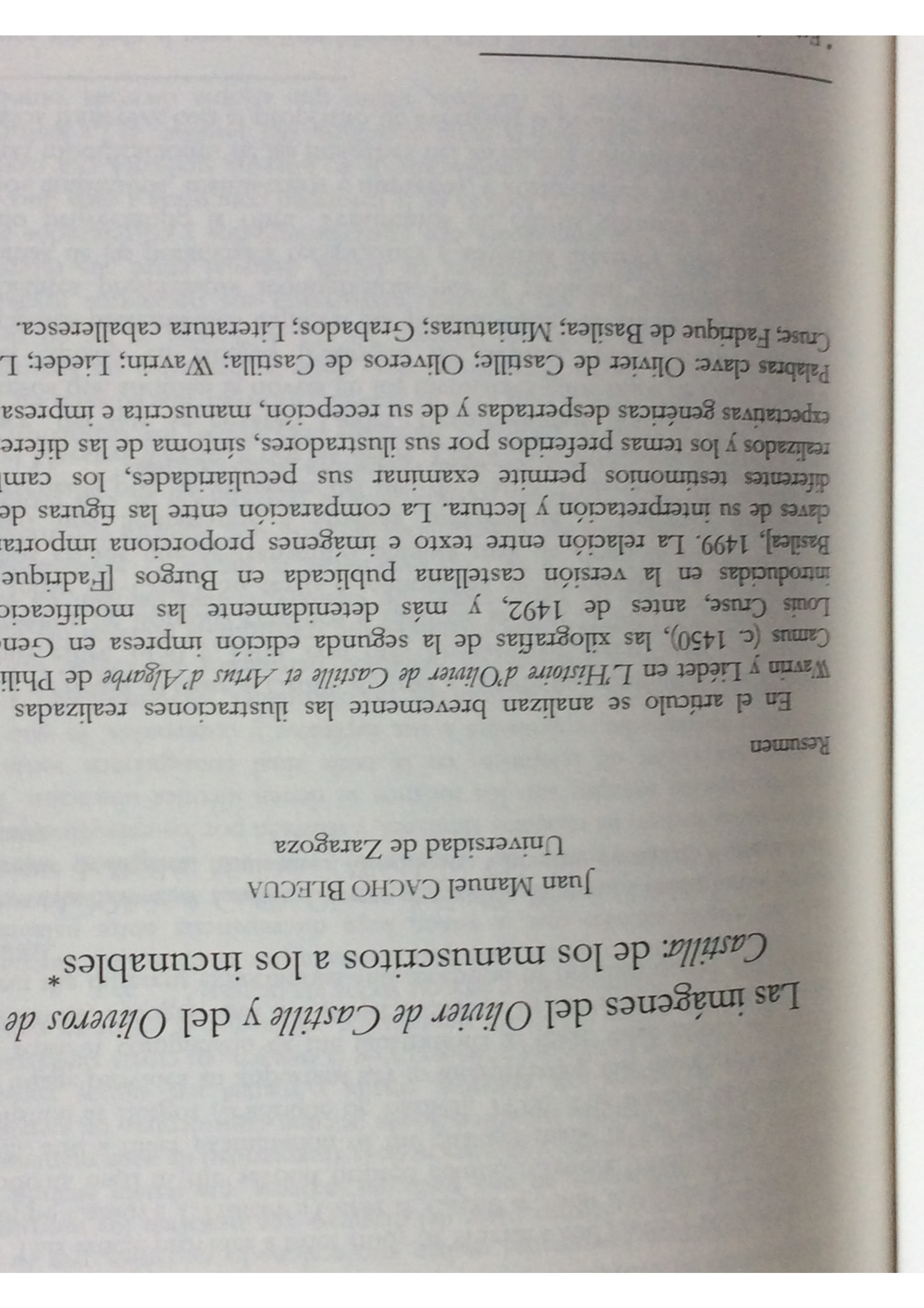 Las imágenes del Olivier de Castilla y el Oliveros de Castilla: De los manuscritos a los incunables